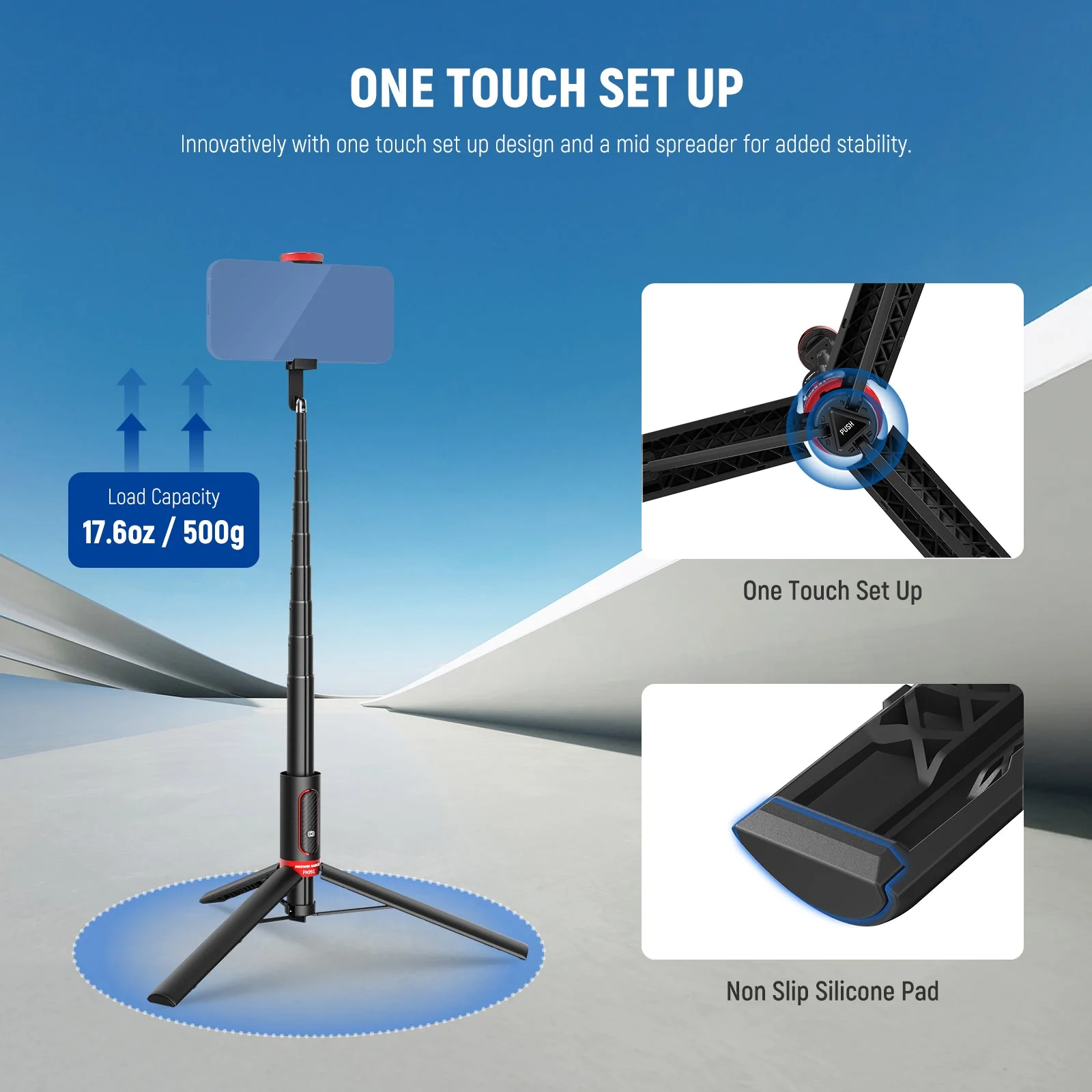 NEEWER BASICS PA991 147cm Selfie Stick Stativ - Image 8