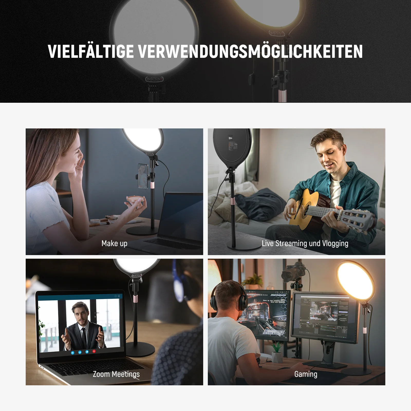 NEEWER BASICS R10 10,5" Rundes LED-Panellicht mit Handyhalterung - Image 15
