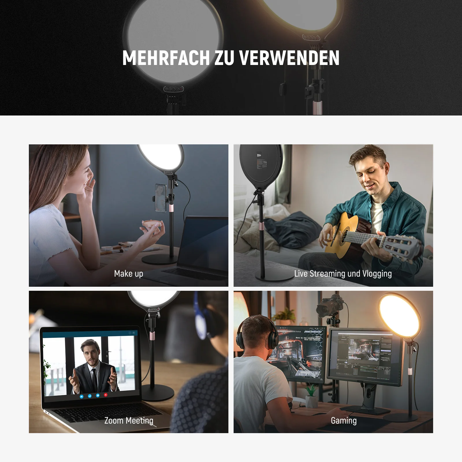 NEEWER BASICS R10 10,5" Rundes LED-Panellicht mit Handyhalterung - Image 7