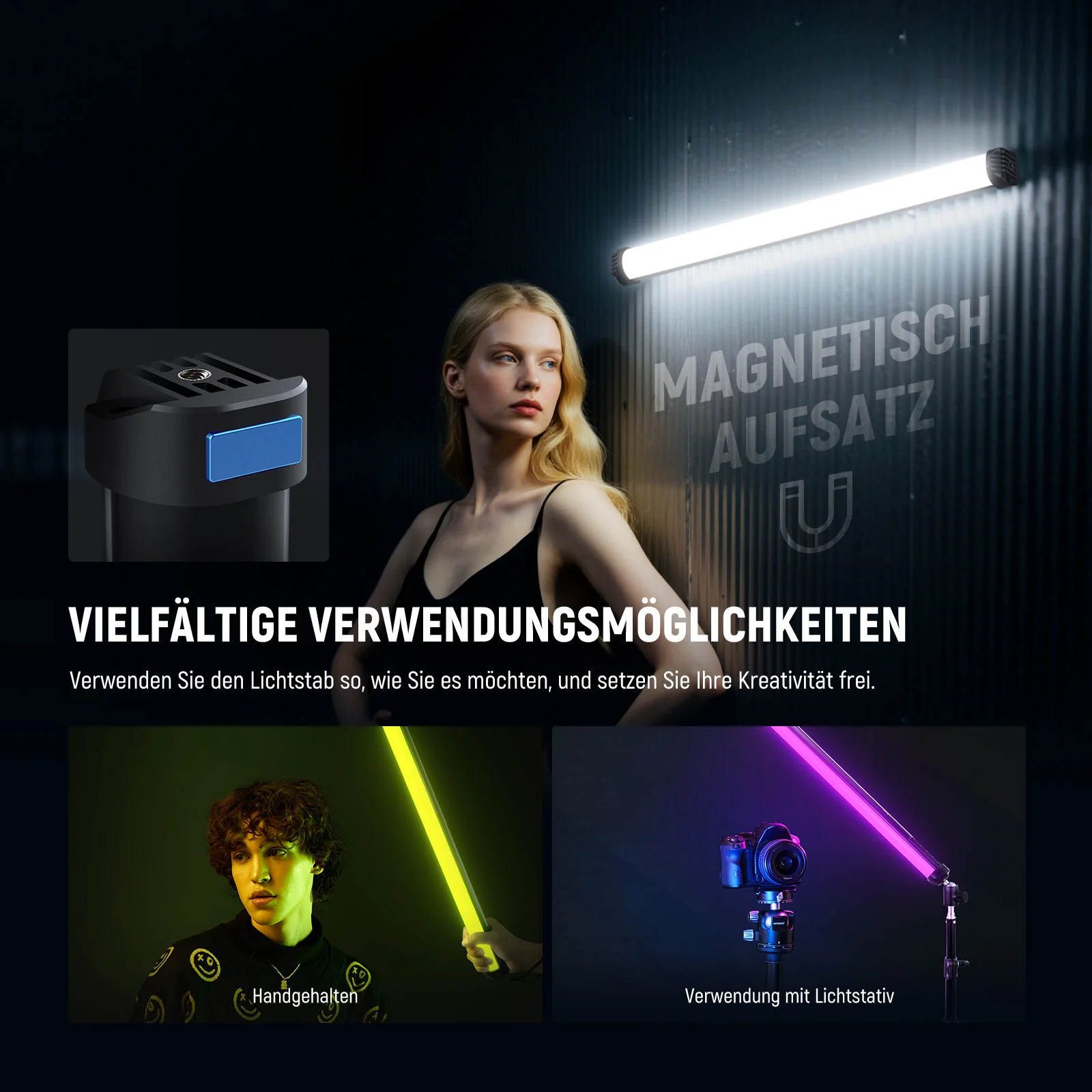 NEEWER BASICS SL50 21" Magnetischer RGB Lichtstab - Image 5