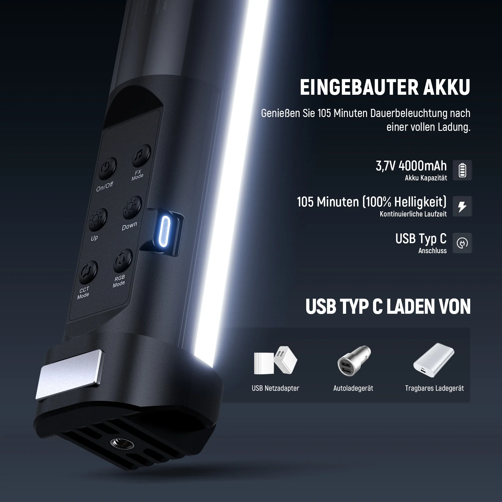 NEEWER BASICS SL50 21" Magnetischer RGB Lichtstab - Image 6