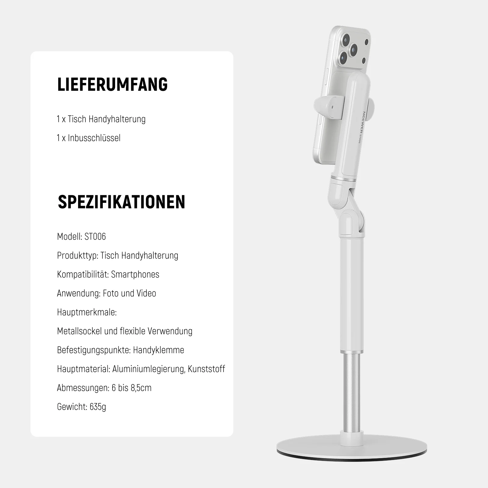 NEEWER BASICS ST006 Handyhalterung für Schreibtisch - Image 14