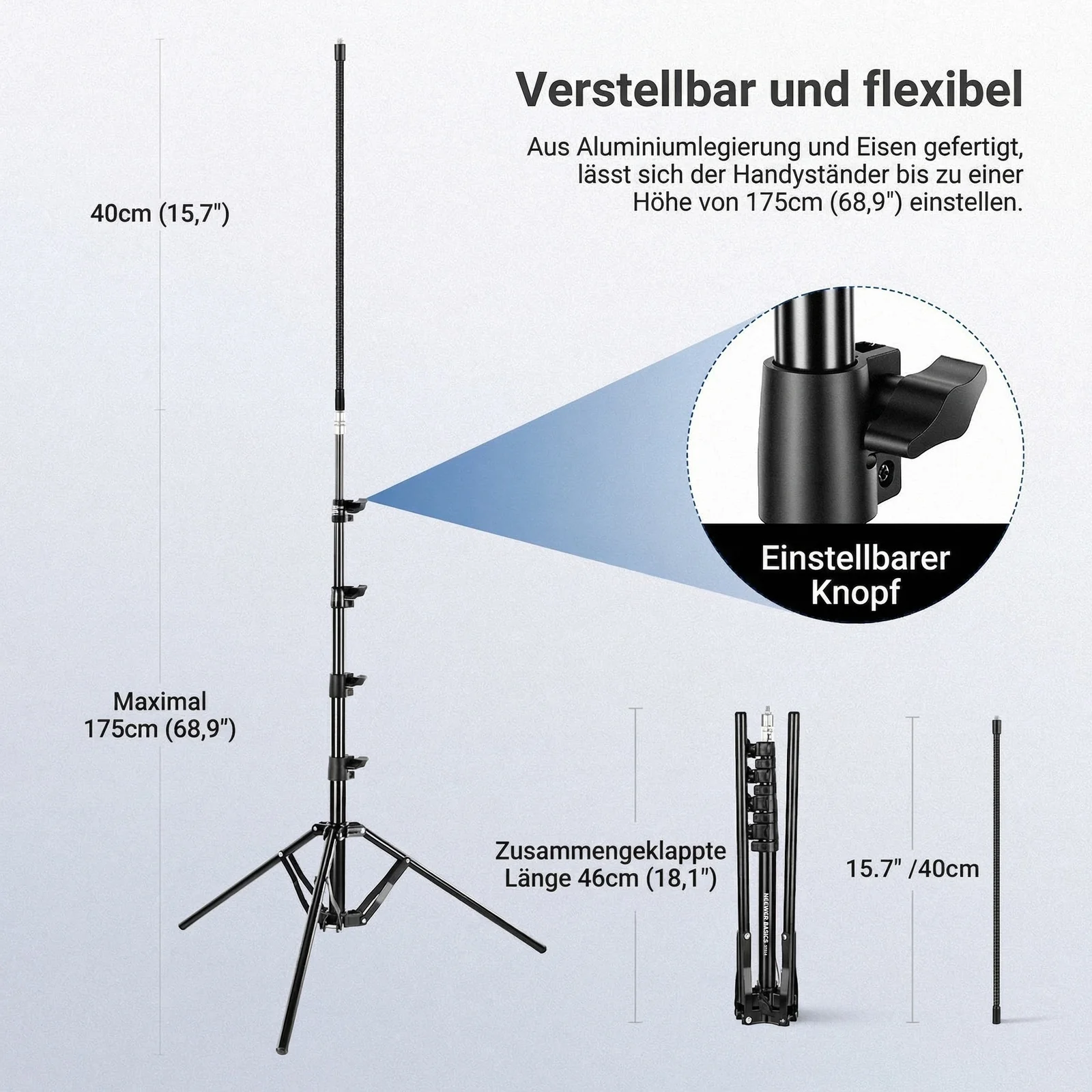 NEEWER BASICS ST014 Smartphone Stativ Stand mit flexiblem Arm - Image 3