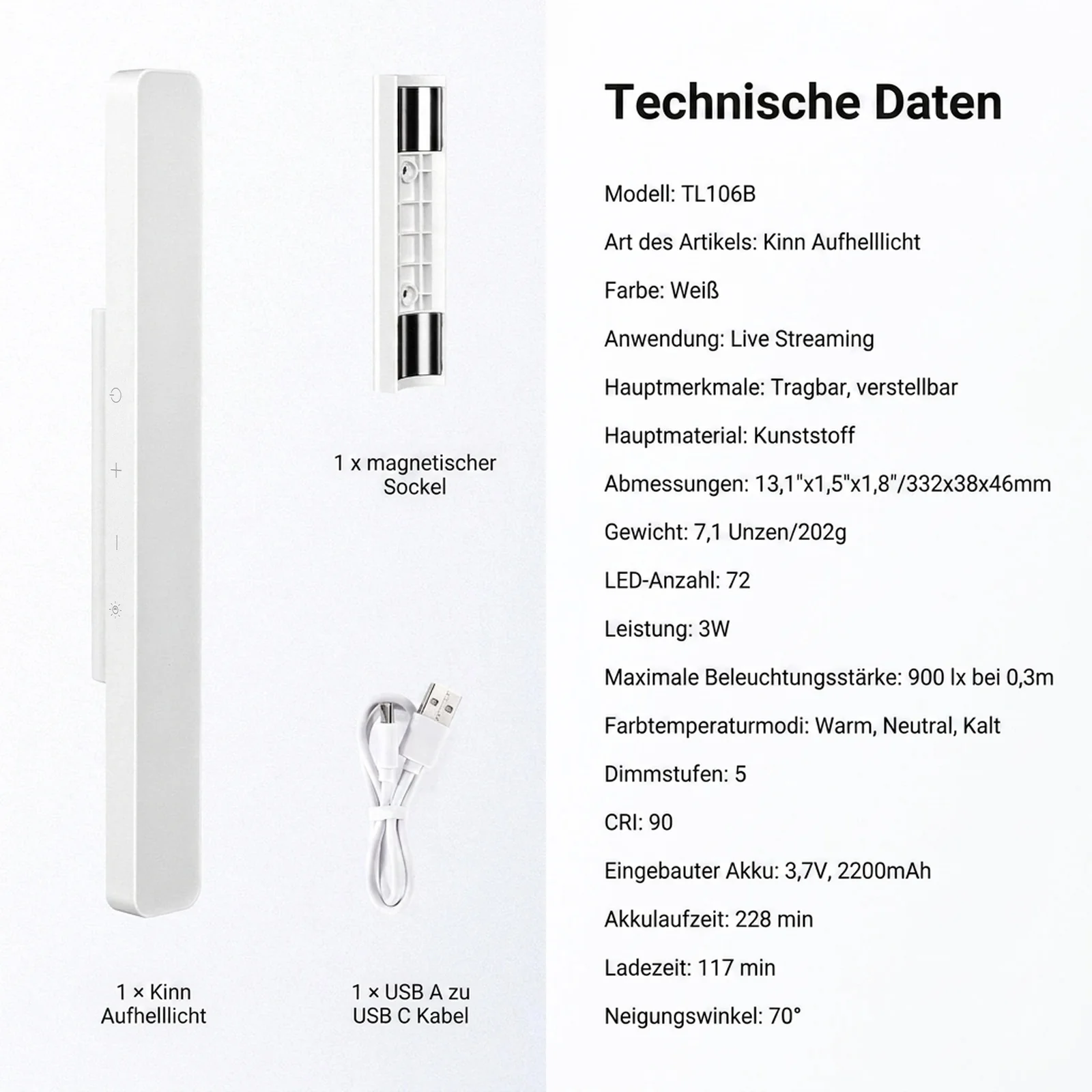 NEEWER BASICS TL106B LED Kinn Aufhellicht - Image 9