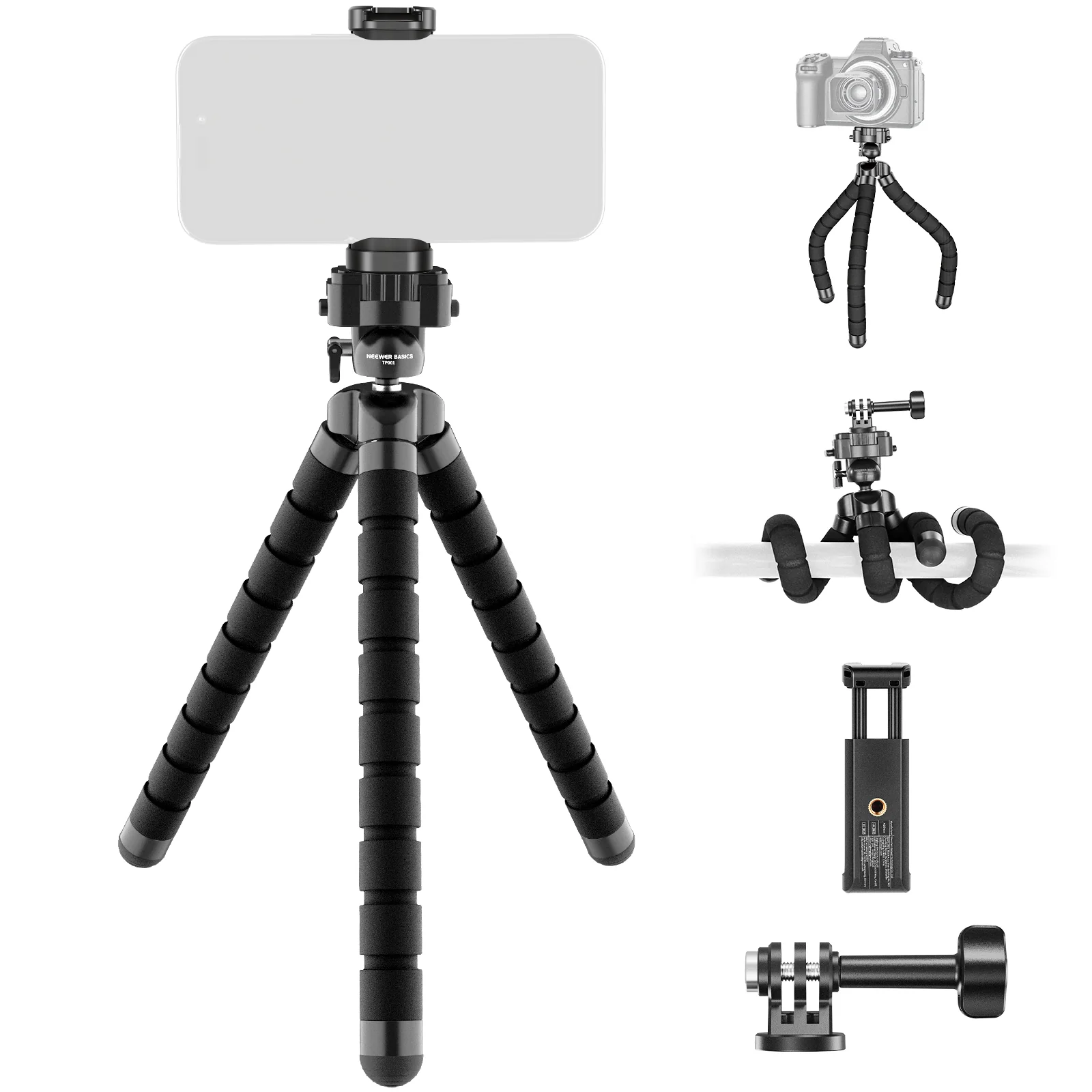 NEEWER BASICS TP001 Flexibles Octopus Stativ für Smartphone & Actioncam