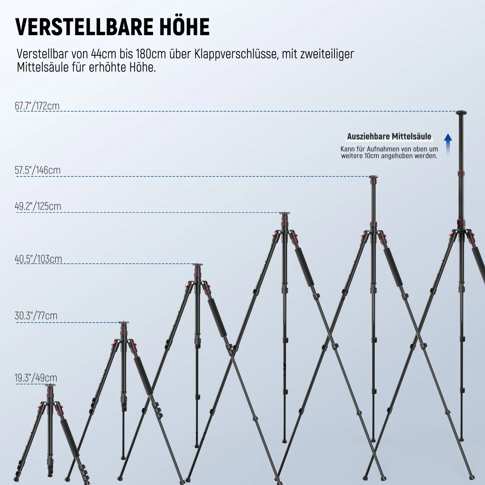 NEEWER BASICS TP15 71" 180cm Kamera Stativ Einbeinstativ - Image 12