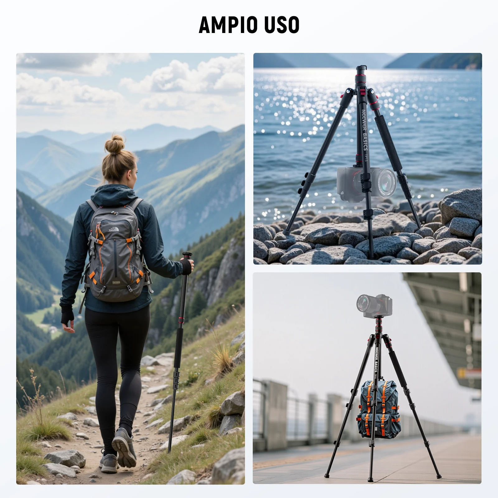 NEEWER BASICS TP15 71" 180cm Kamera Stativ Einbeinstativ - Image 2