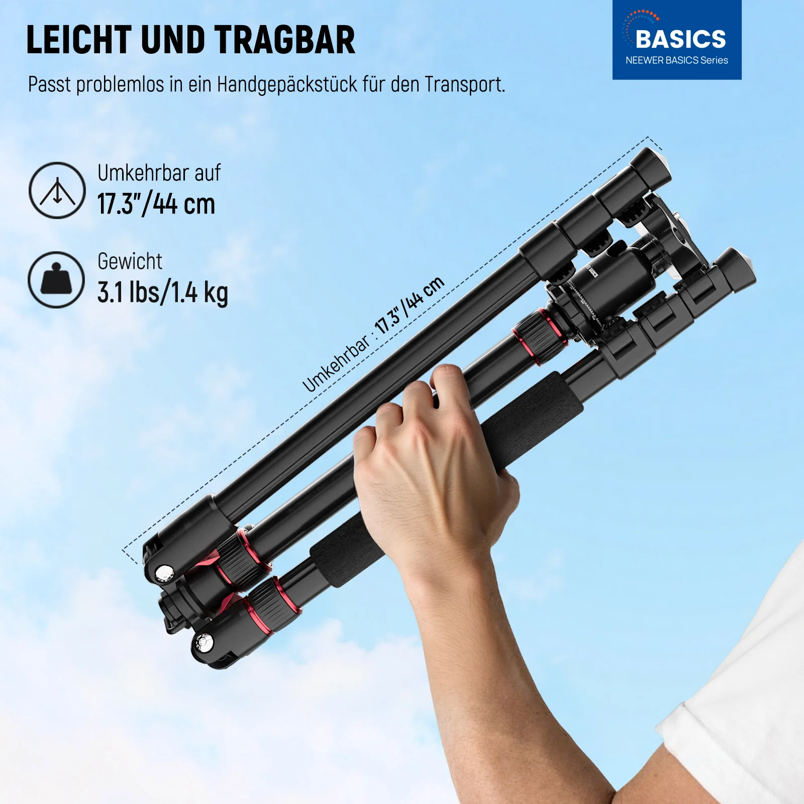 NEEWER BASICS TP15 71" 180cm Kamera Stativ Einbeinstativ - Image 3