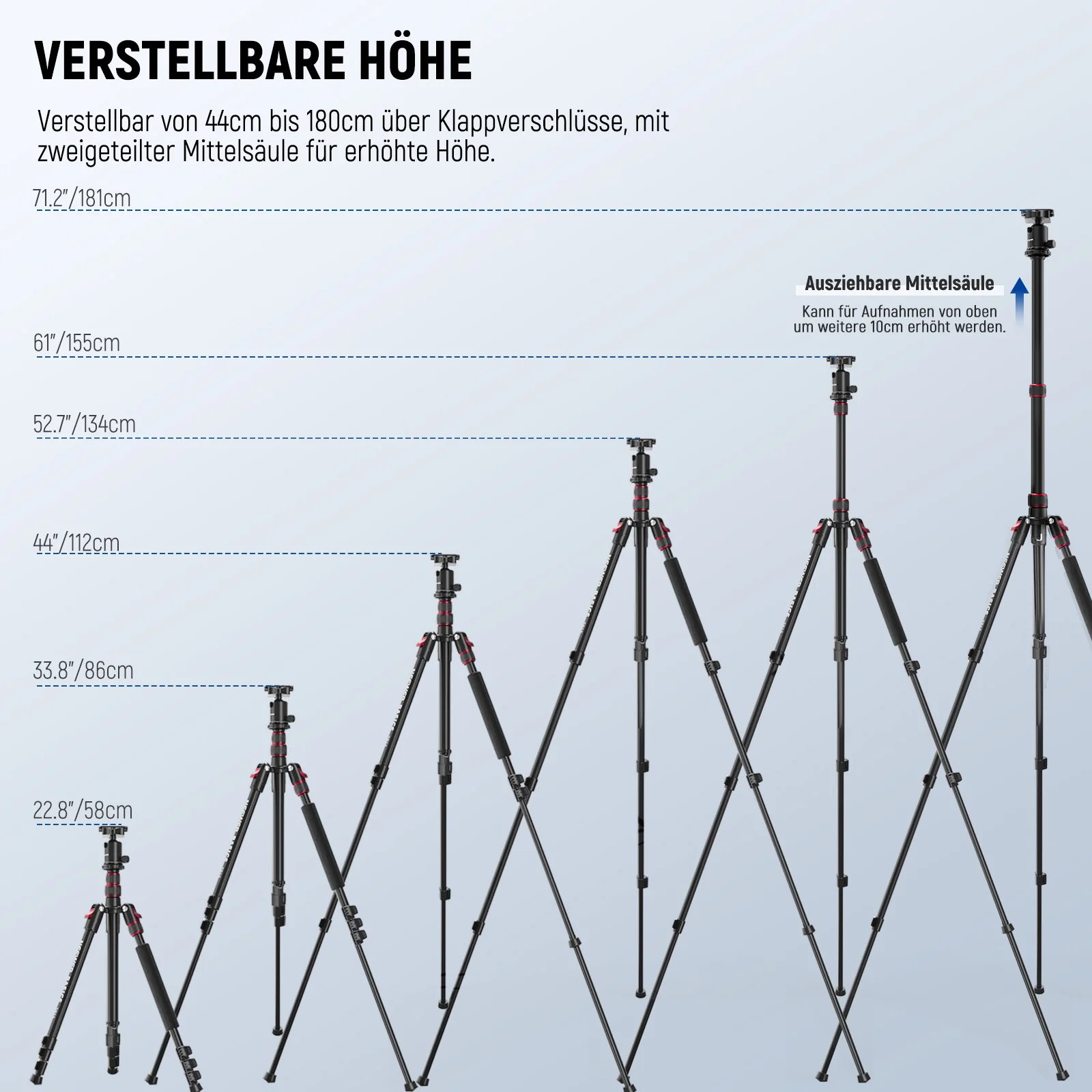 NEEWER BASICS TP15 71" 180cm Kamera Stativ Einbeinstativ - Image 4