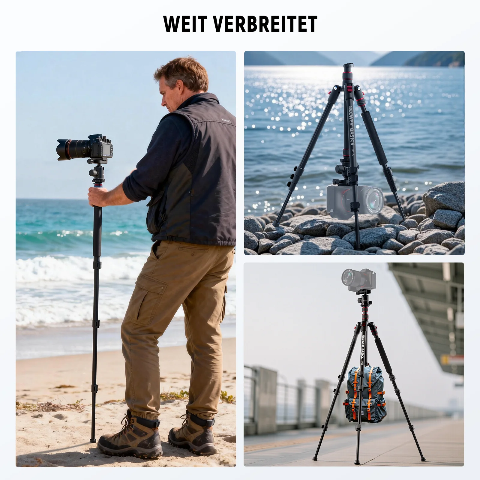 NEEWER BASICS TP15 71" 180cm Kamera Stativ Einbeinstativ - Image 7
