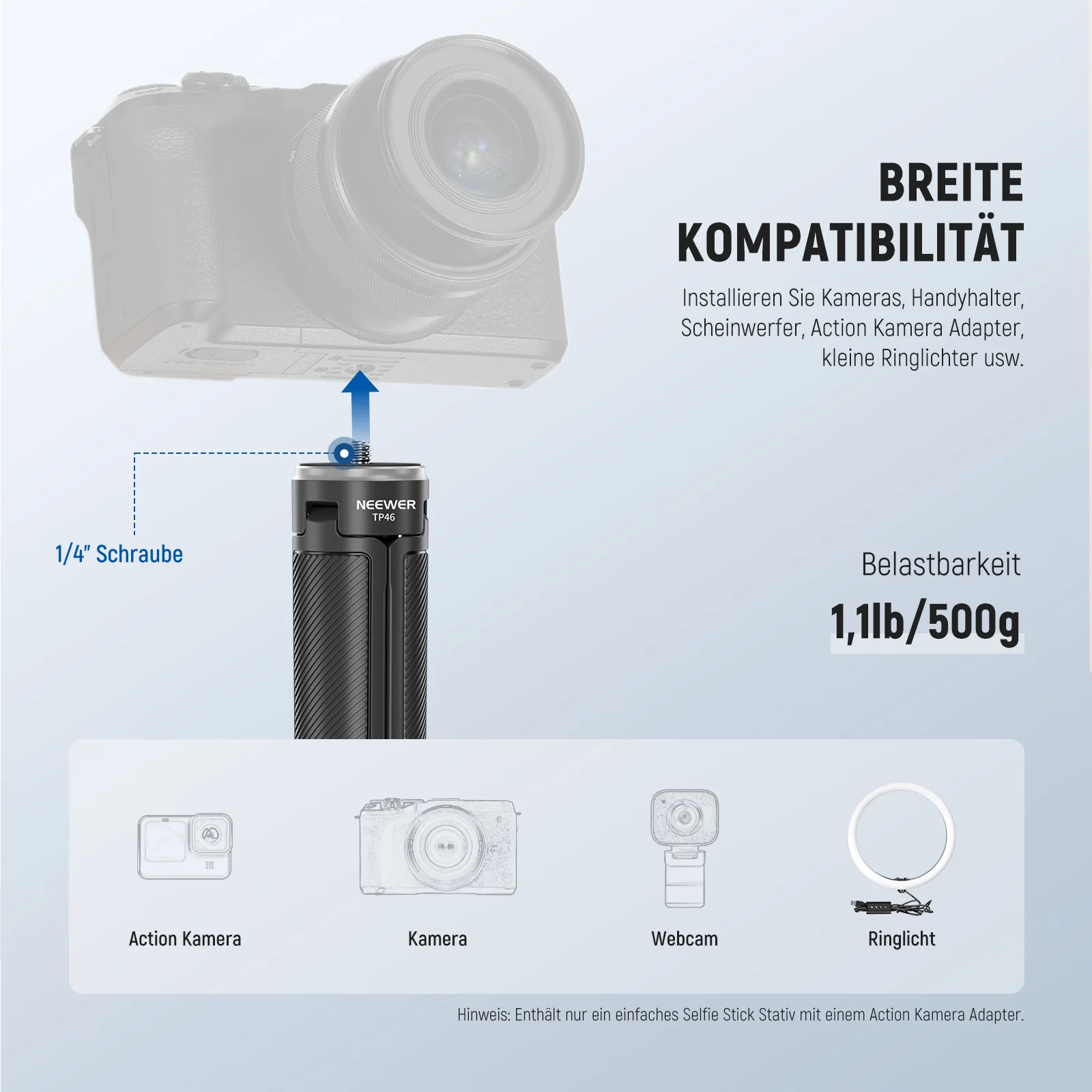 NEEWER BASICS TP46 Selfie Stick Stativ - Image 3