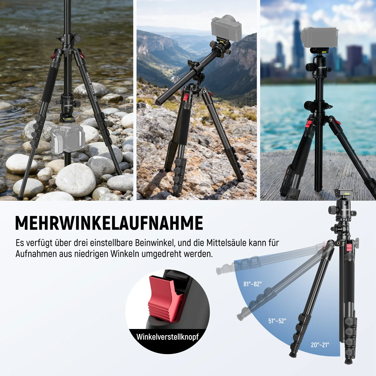 NEEWER BASICS TP66 64.5"/164cm Horizontales Overhead-Stativ - Image 6