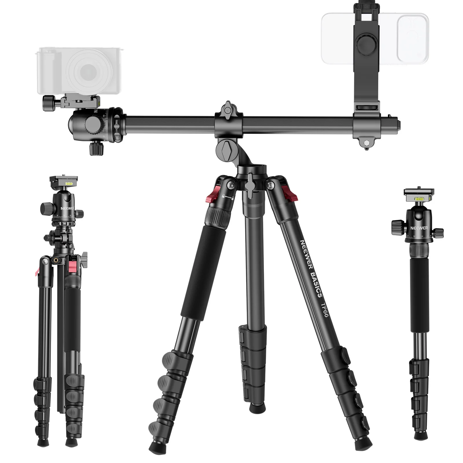 NEEWER BASICS TP66 64.5"/164cm Horizontales Overhead-Stativ - Image 7