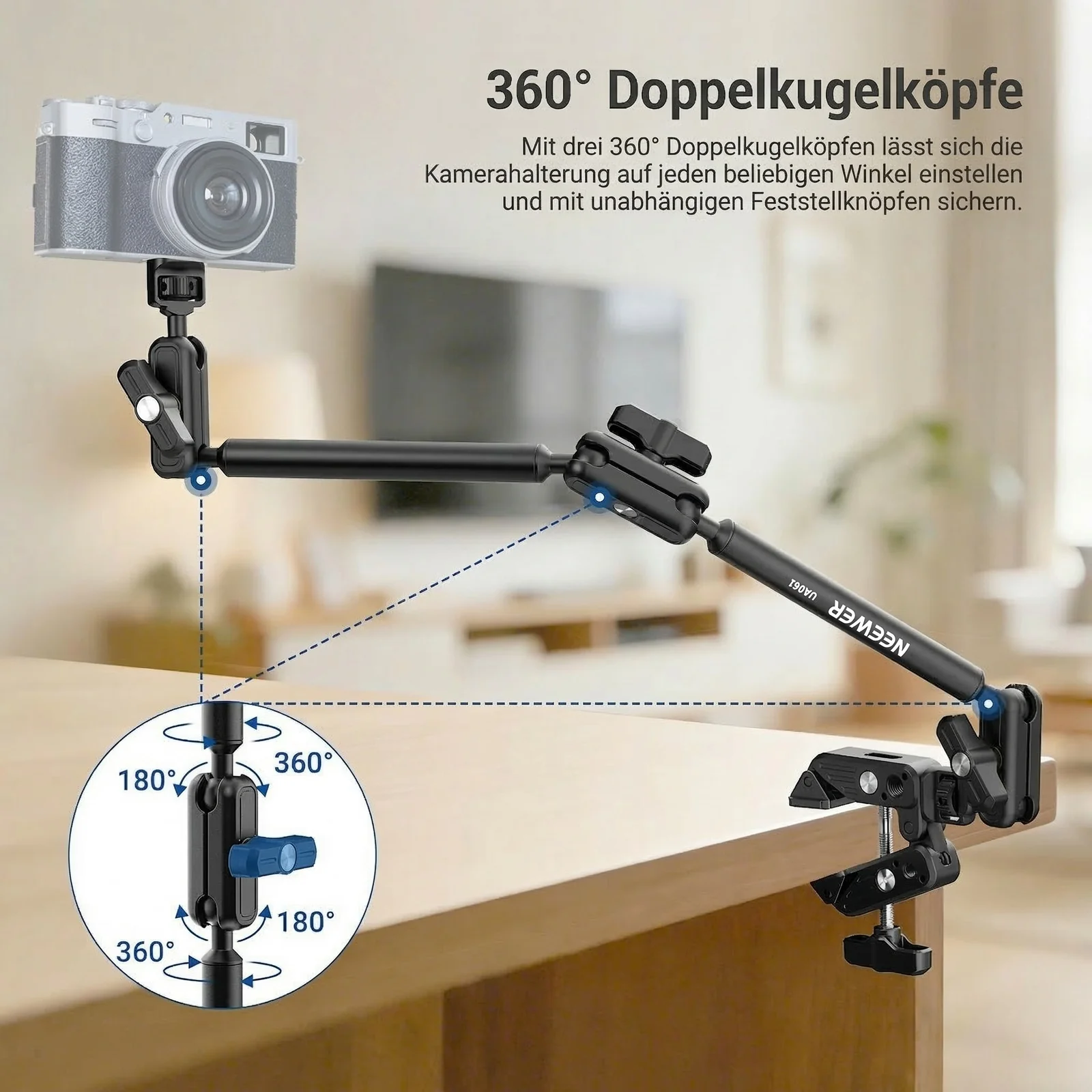 NEEWER BASICS UA061 Gelenkarm mit Superklemme - Image 3
