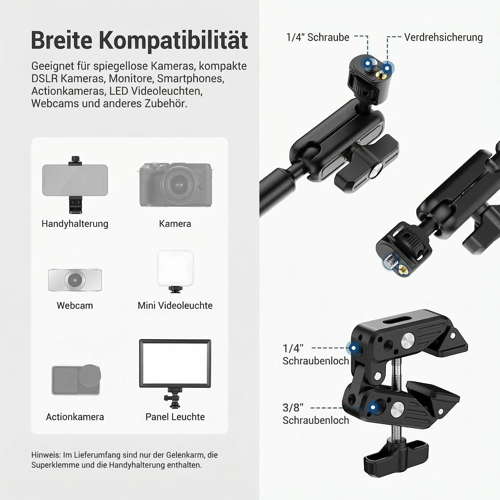 NEEWER BASICS UA061 Gelenkarm mit Superklemme - Image 5