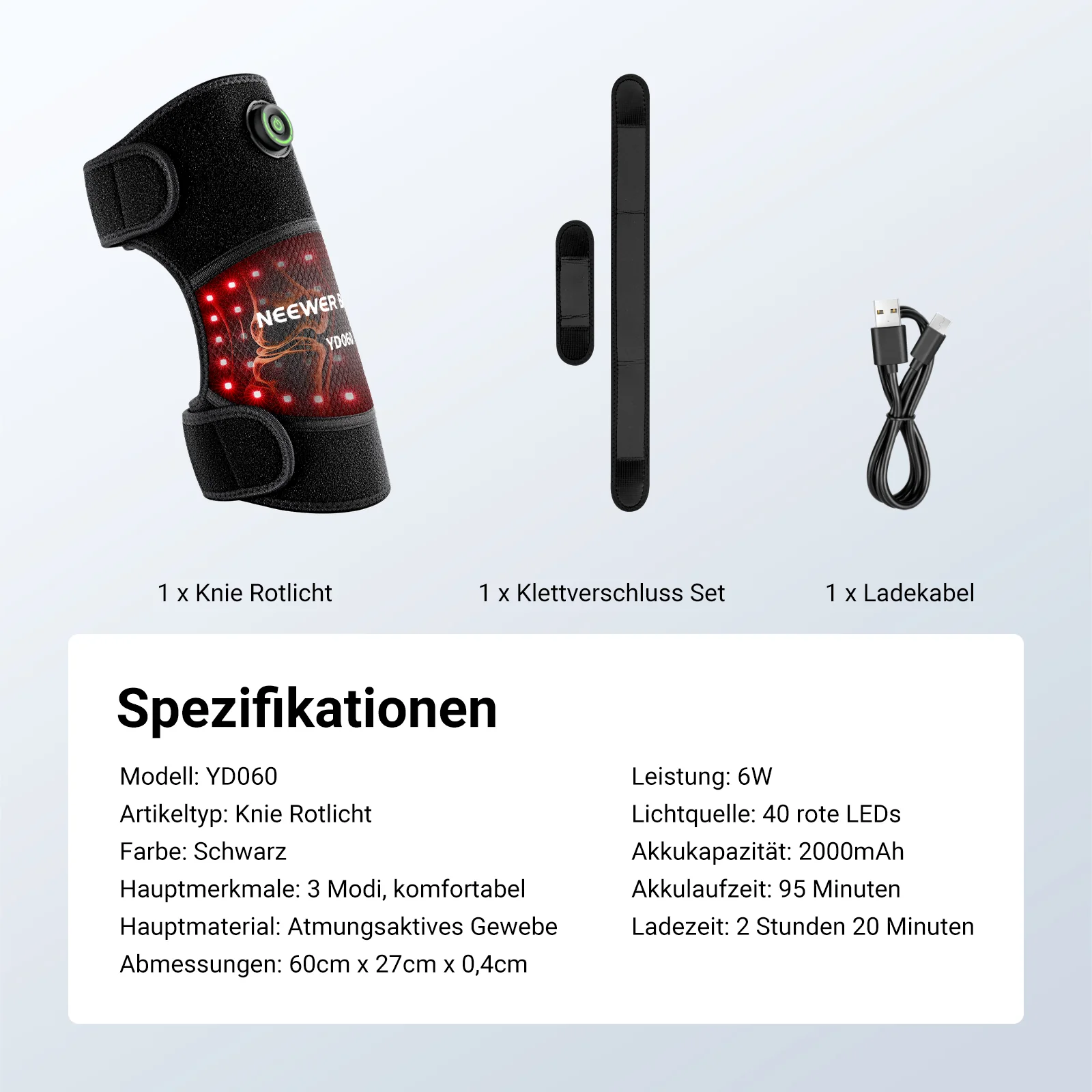 NEEWER BASICS YD060 Rotlicht für Knie und Ellbogengelenke - Image 7