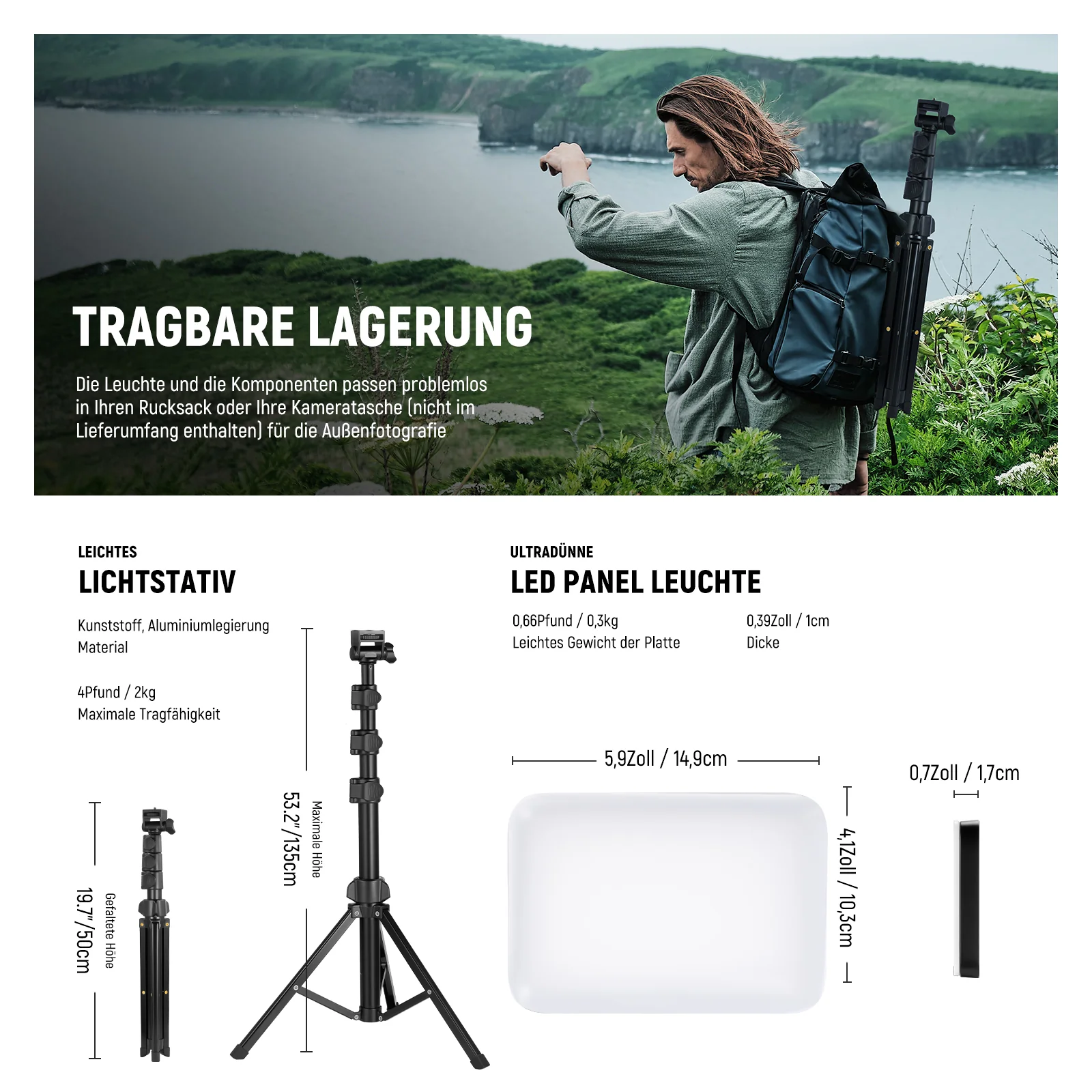 NEEWER BASICS 2er Pack BP66 Bi-Color LED Videolicht Panel Beleuchtungsset - Image 6