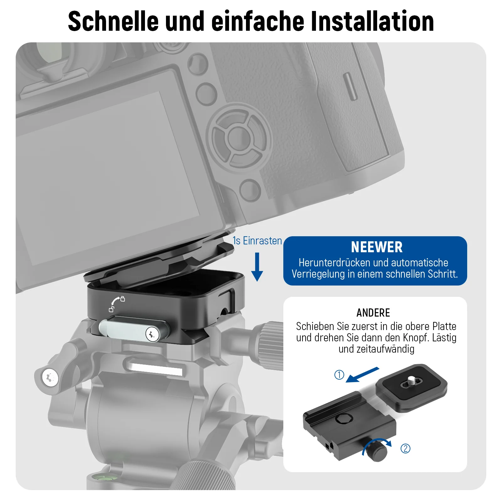 NEEWER CA009 Arca-Typ Schnellwechselplatten-Set - Image 3