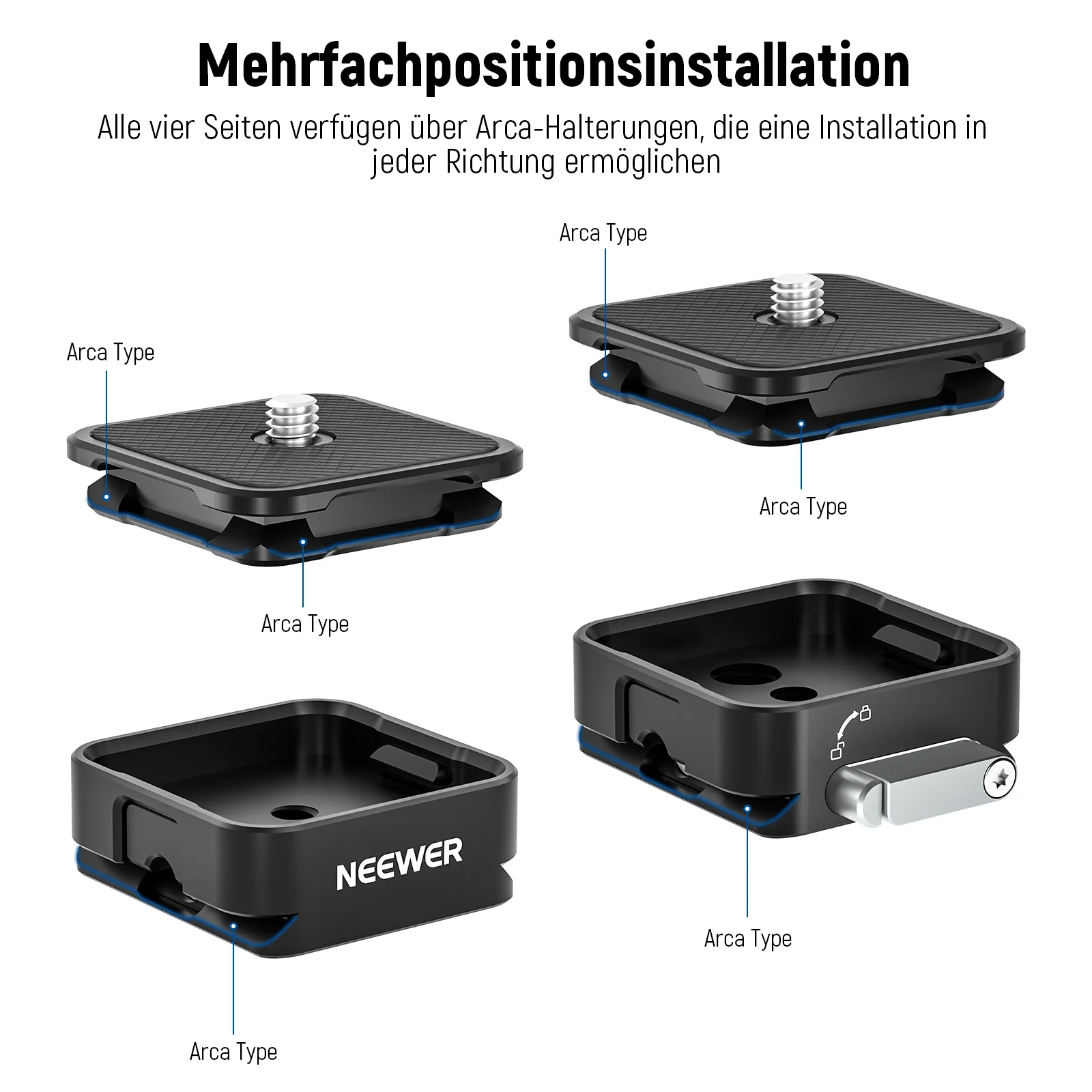 NEEWER CA009 Arca-Typ Schnellwechselplatten-Set - Image 4