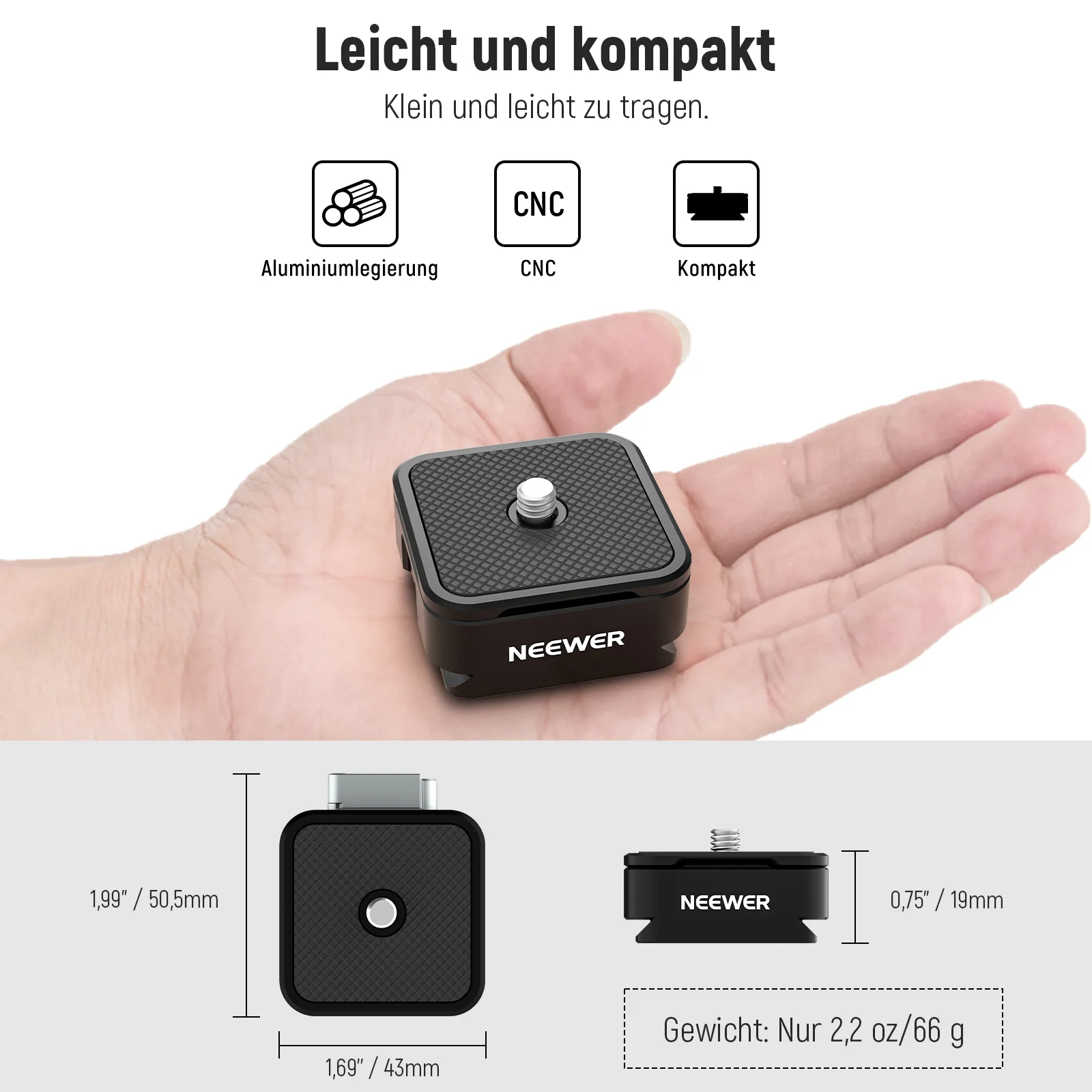 NEEWER CA009 Arca-Typ Schnellwechselplatten-Set - Image 9