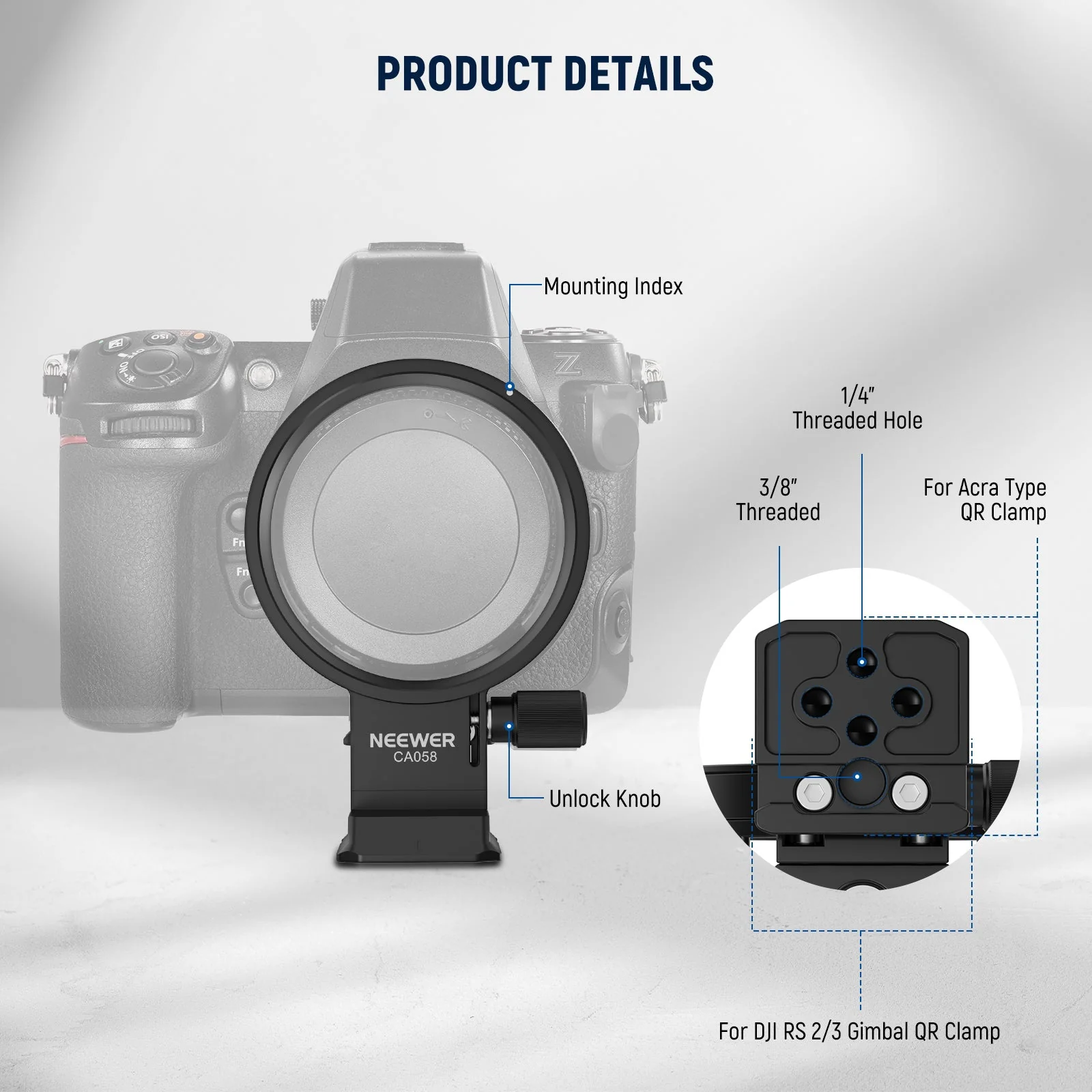 NEEWER CA058 Drehbare Collar Mount Plate für Nikon Z8 Z7 II Z6 II Z5 - Image 4