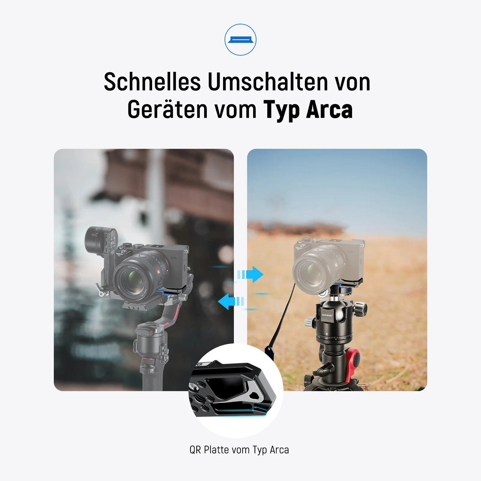 NEEWER CA131 Arca-Typ-Kamerabasisplatte für Sony a7C II/a7CR - Image 3