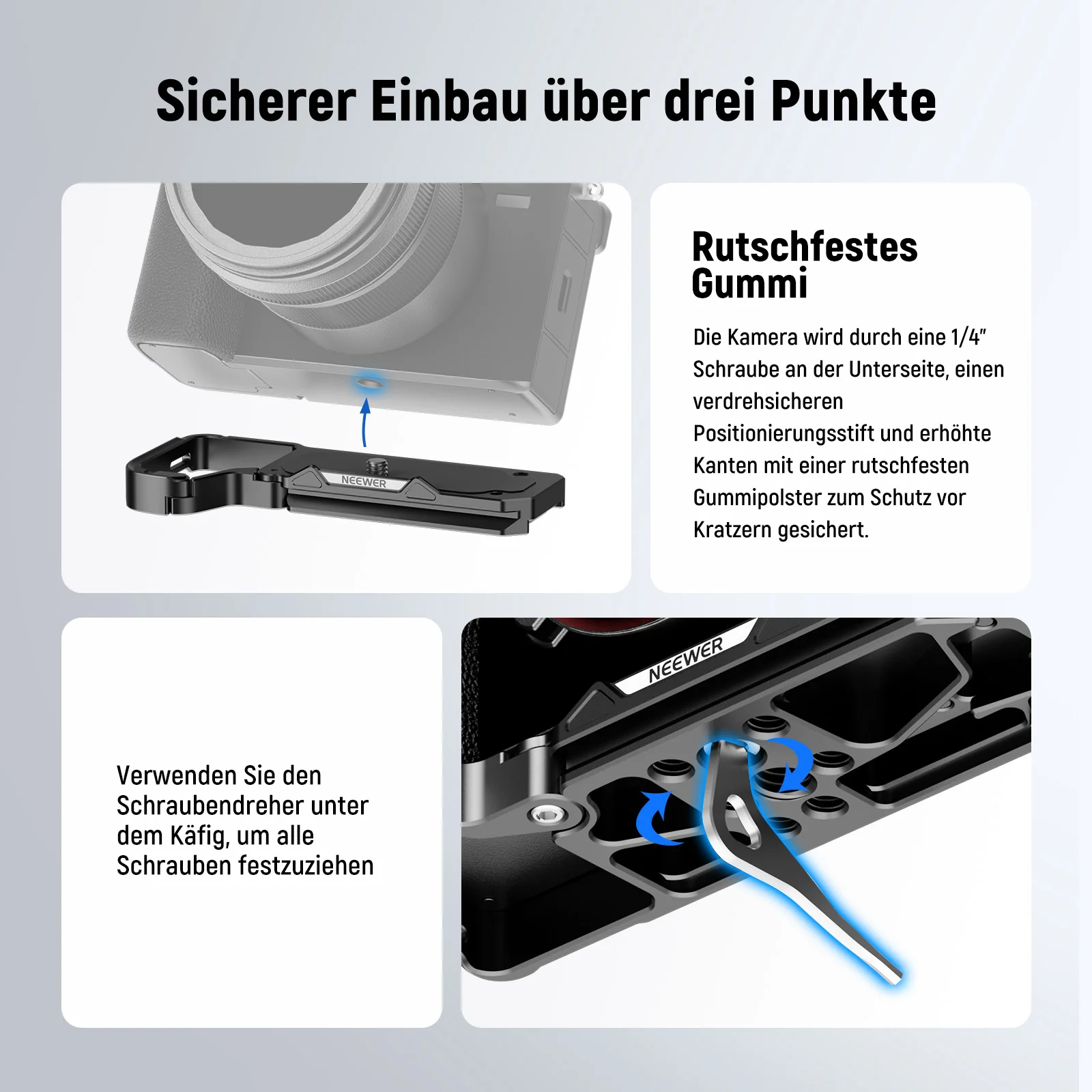 NEEWER CA131 Arca-Typ-Kamerabasisplatte für Sony a7C II/a7CR - Image 4