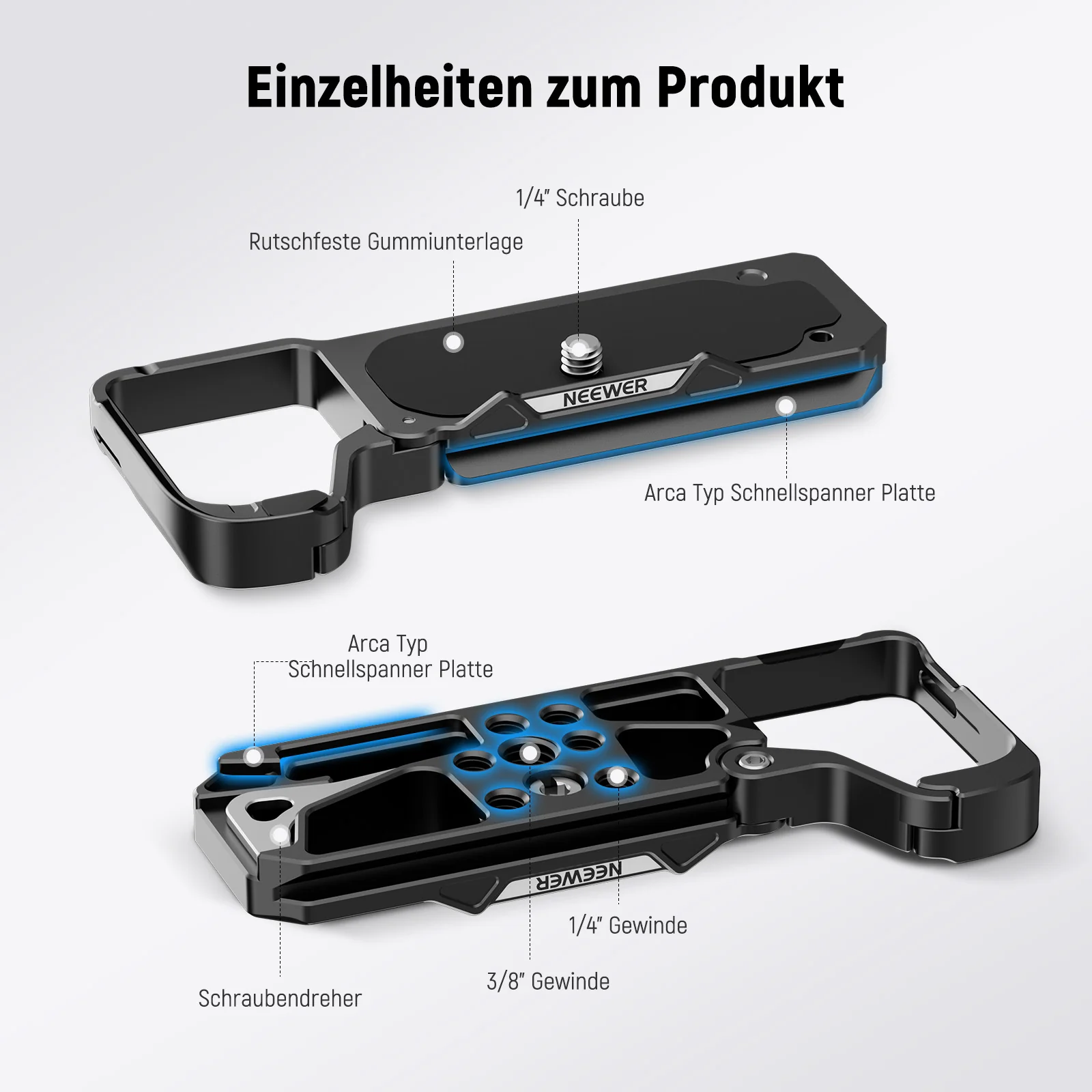 NEEWER CA131 Arca-Typ-Kamerabasisplatte für Sony a7C II/a7CR - Image 7