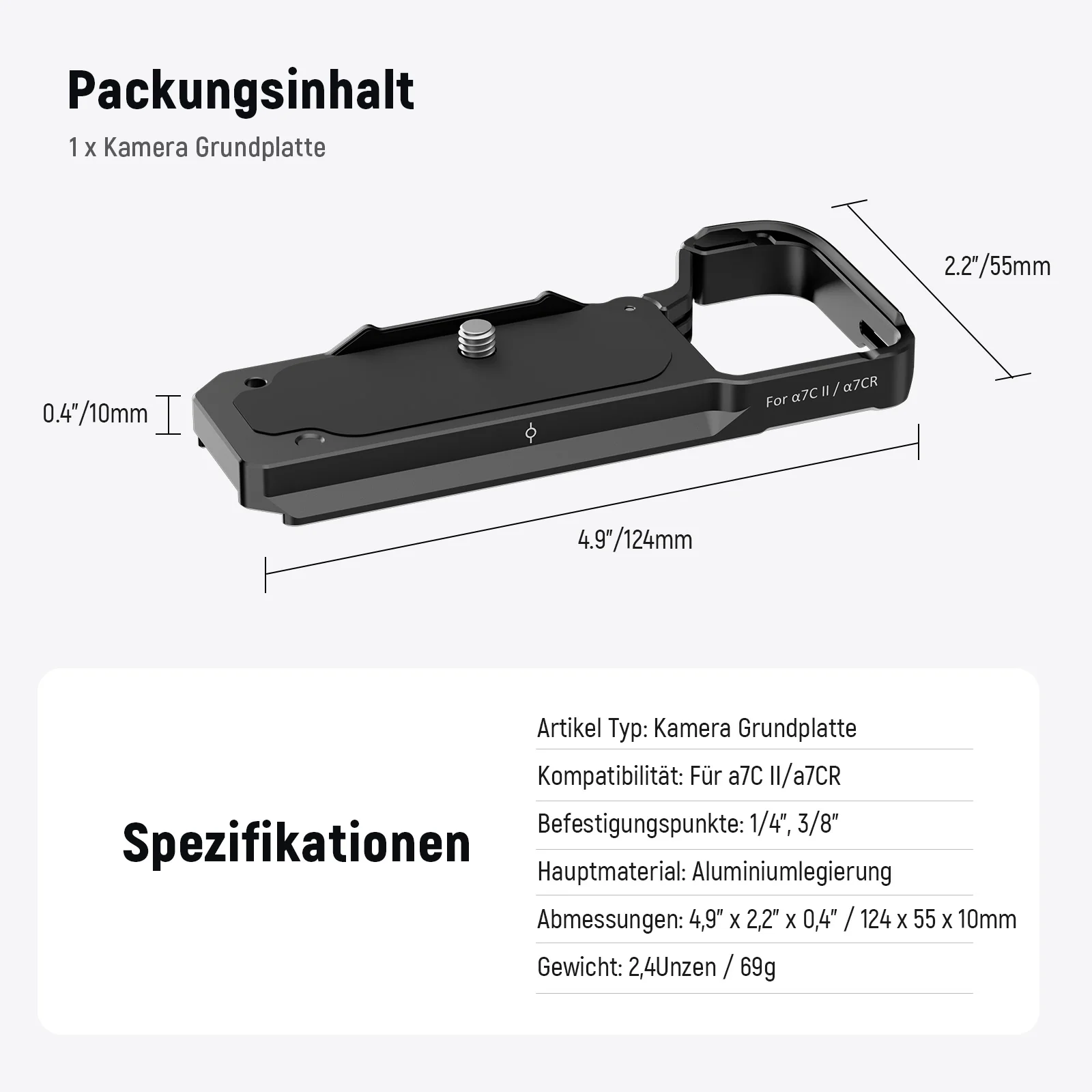 NEEWER CA131 Arca-Typ-Kamerabasisplatte für Sony a7C II/a7CR - Image 8