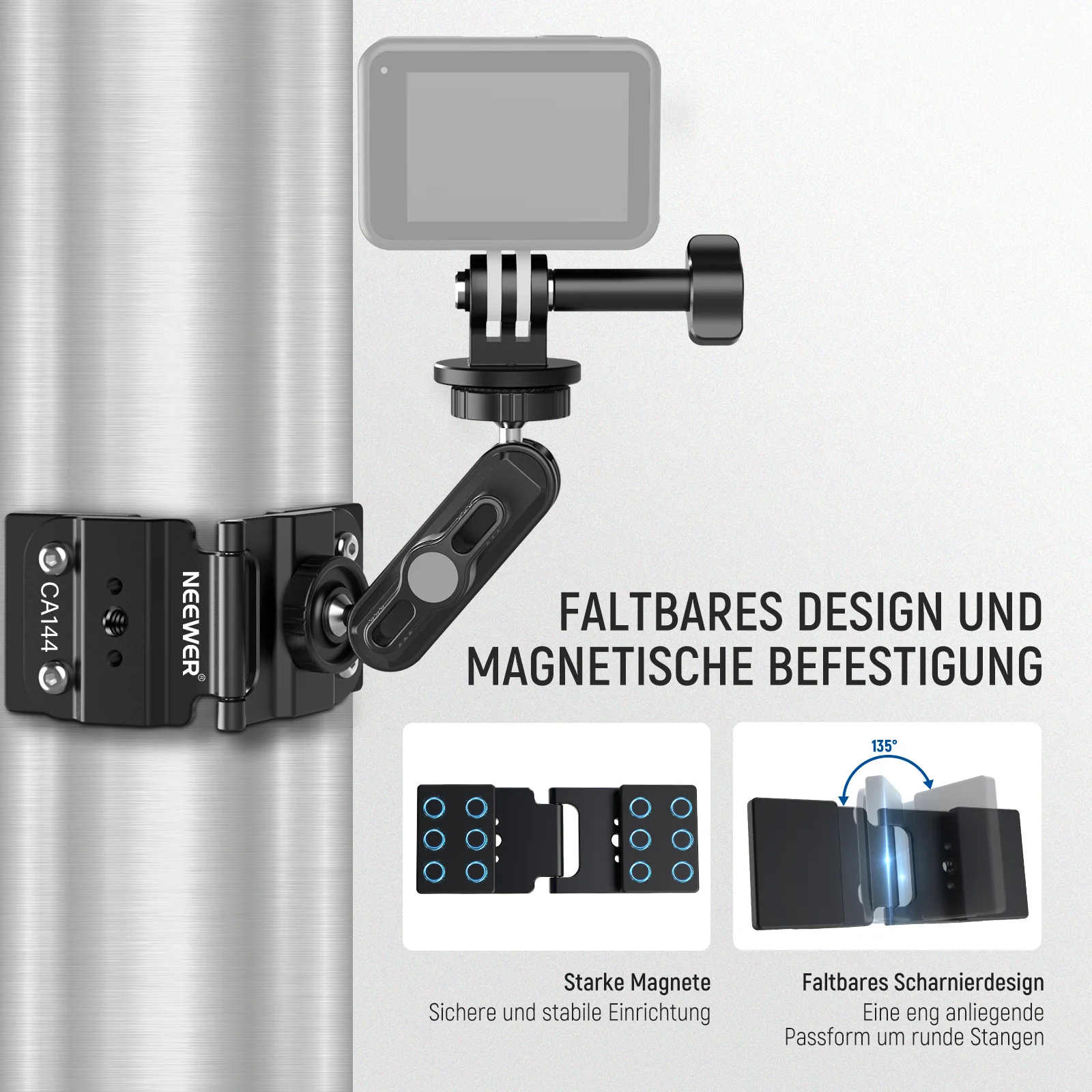 NEEWER CA144 Magnetische Zaunhalterung für Action Kamera - Image 3