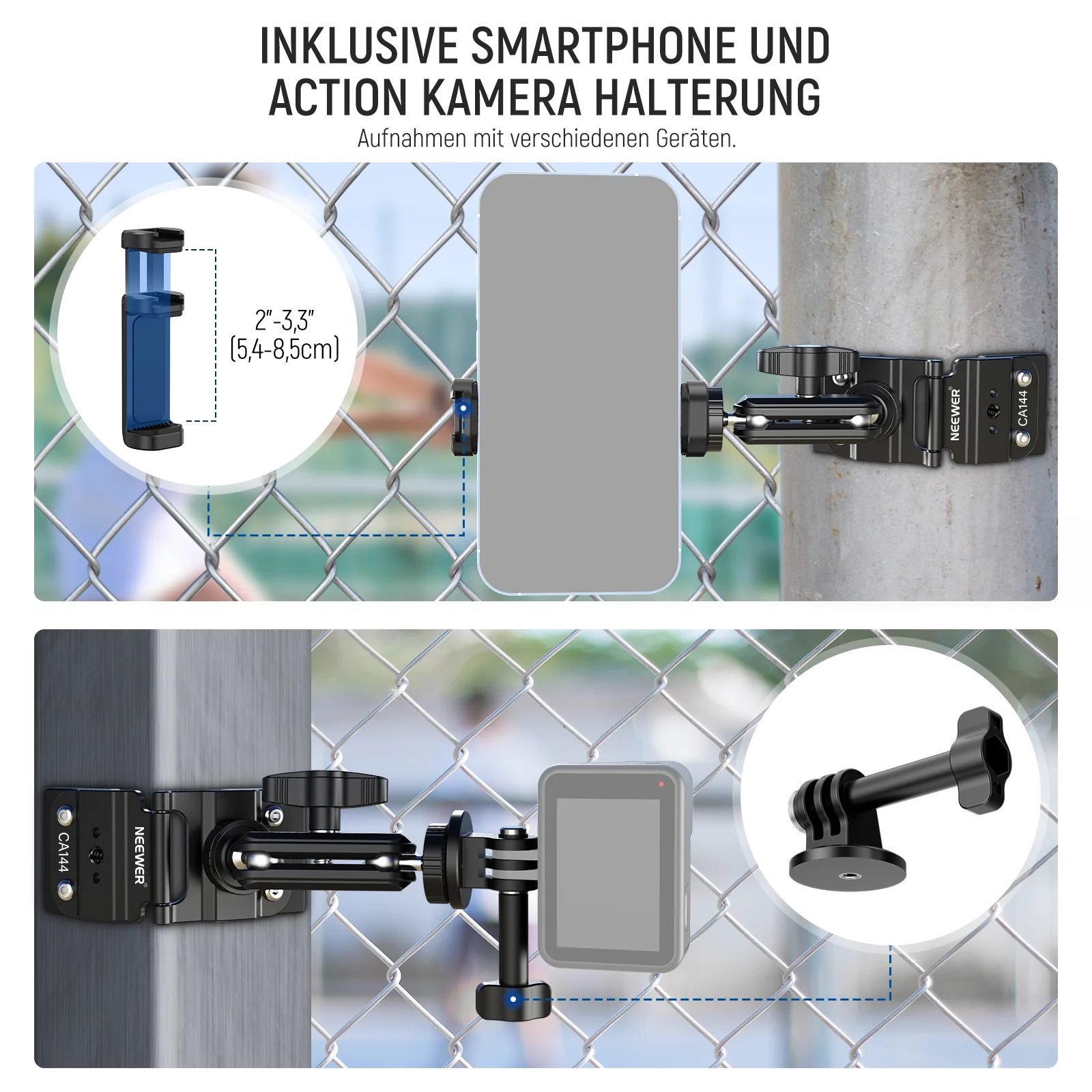 NEEWER CA144 Magnetische Zaunhalterung für Action Kamera - Image 5