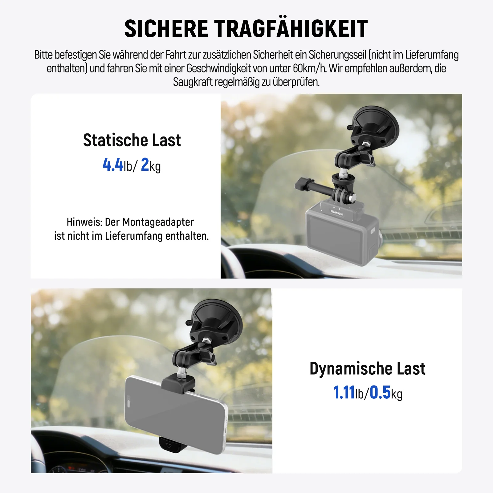 NEEWER CA158 Saugnapf Handy Halterung und Kamerahalterung - Image 6