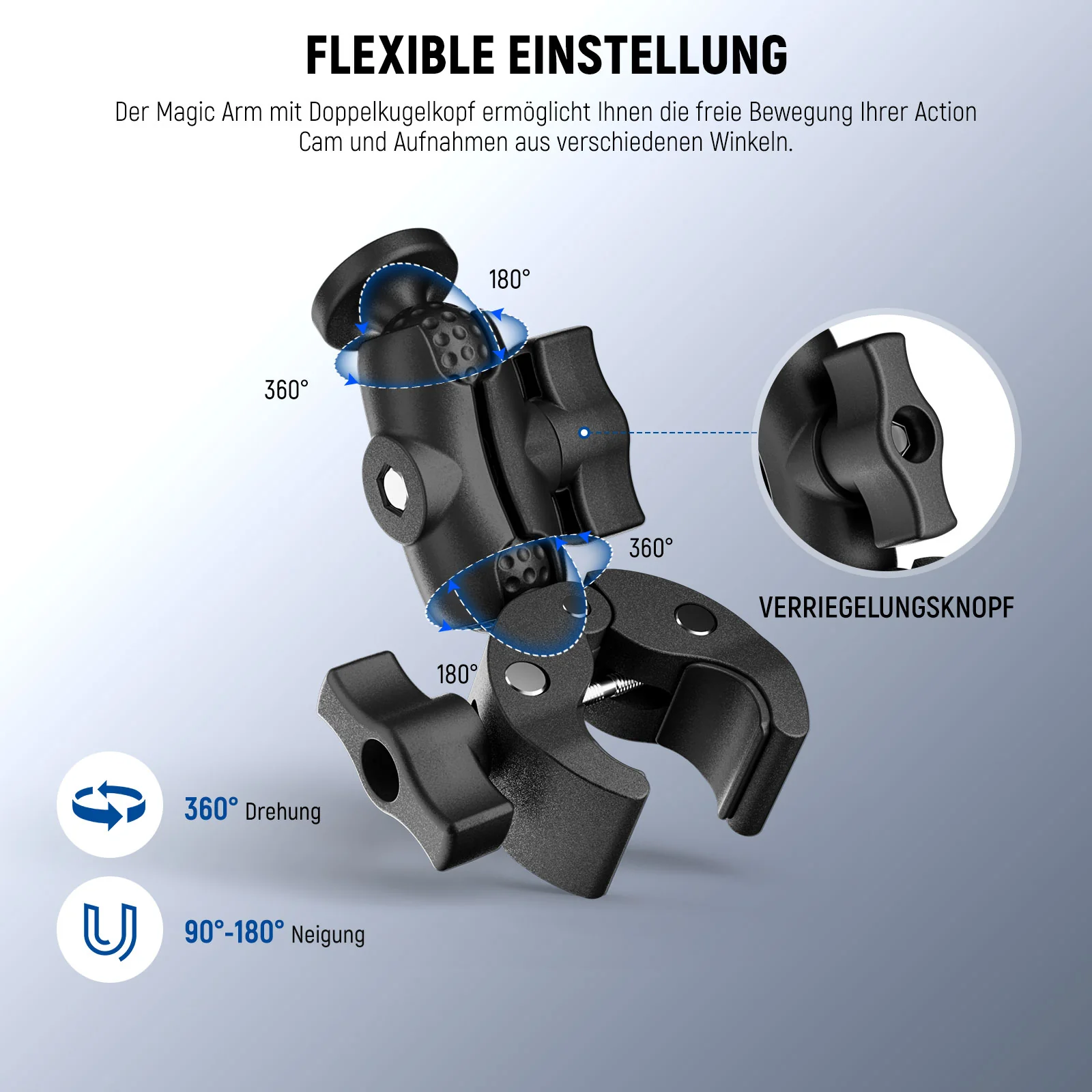NEEWER CA162 Super Clamp Action Cam Halterung - Image 3