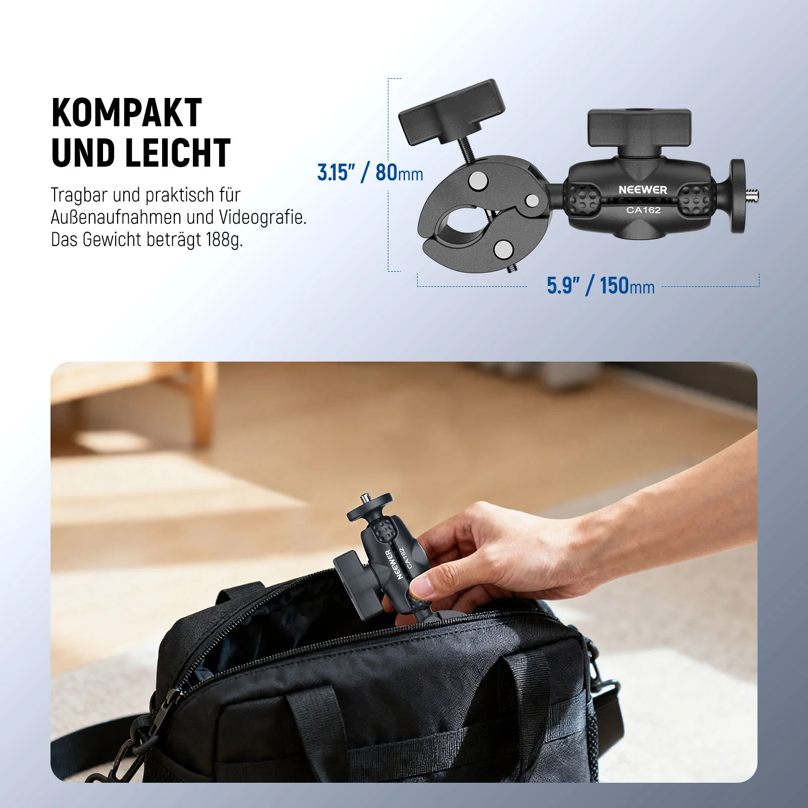 NEEWER CA162 Super Clamp Action Cam Halterung - Image 6