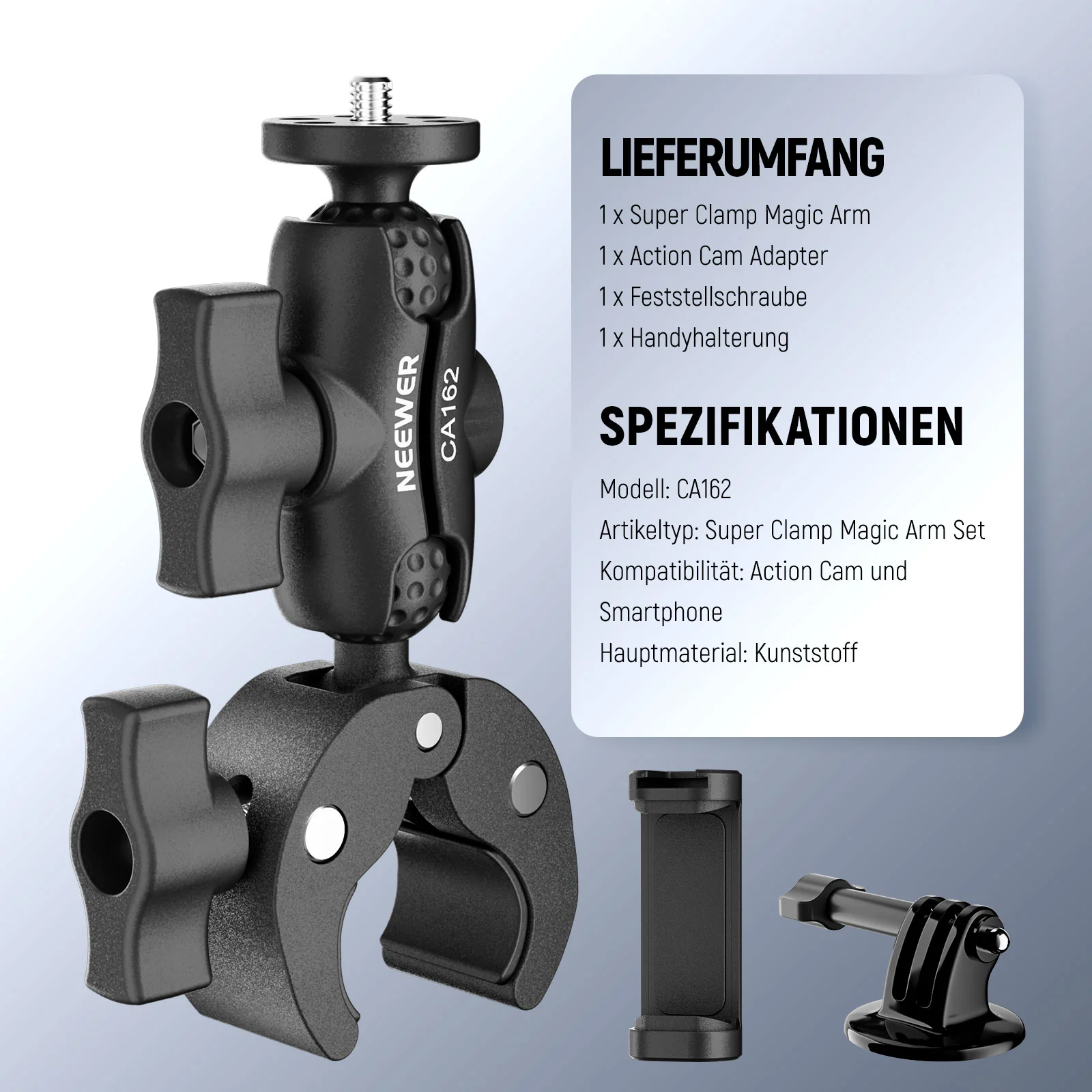 NEEWER CA162 Super Clamp Action Cam Halterung - Image 8
