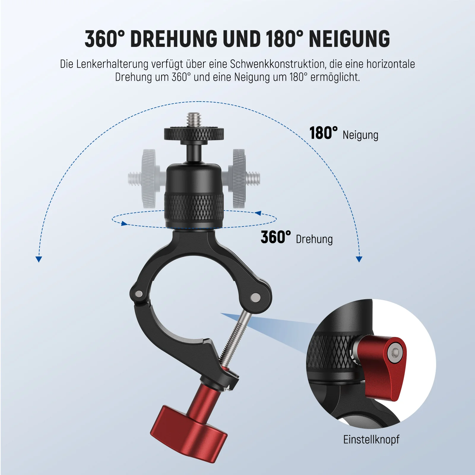 NEEWER CA165 Motorrad Fahrrad Lenkerhalterung für Actionkameras - Image 3
