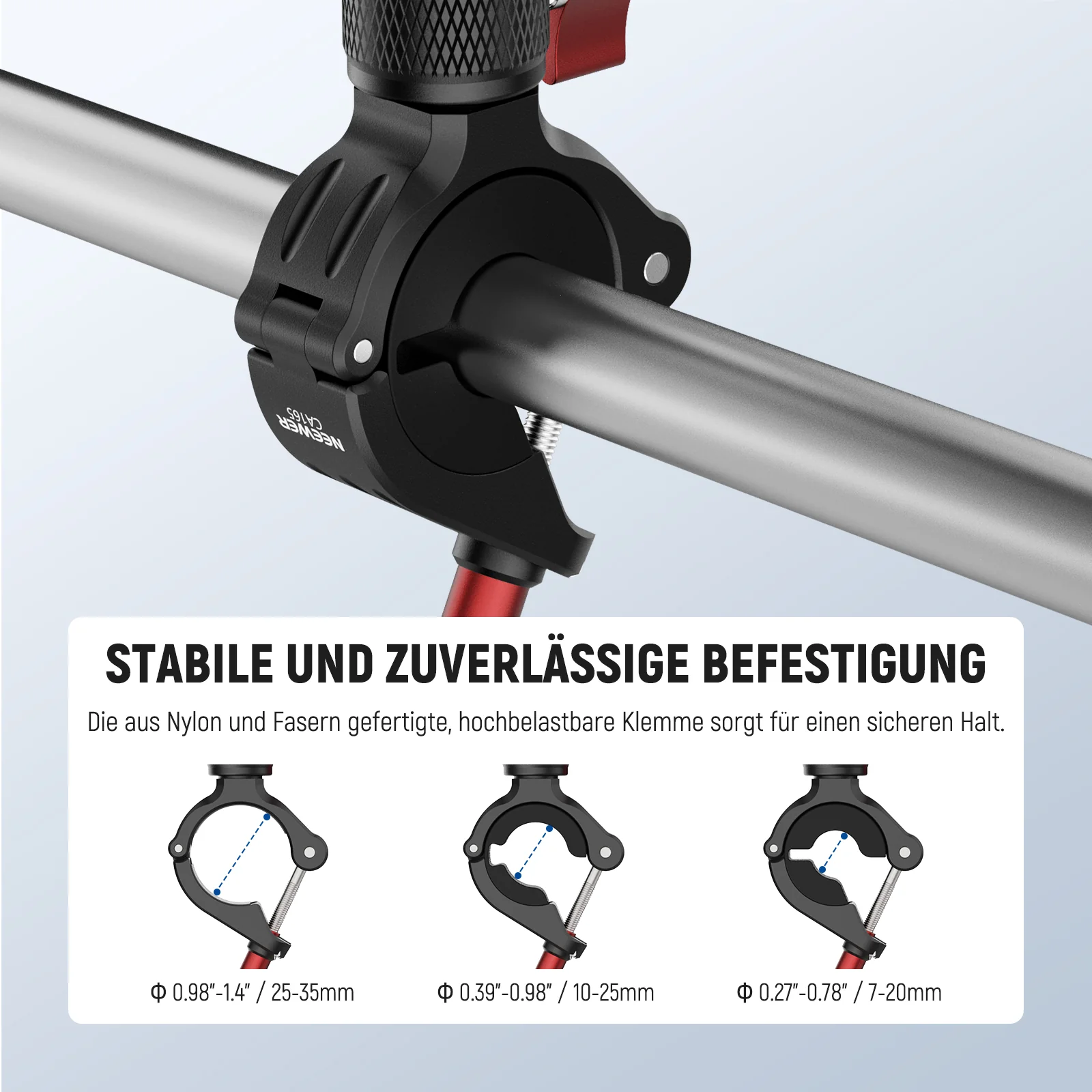 NEEWER CA165 Motorrad Fahrrad Lenkerhalterung für Actionkameras - Image 5