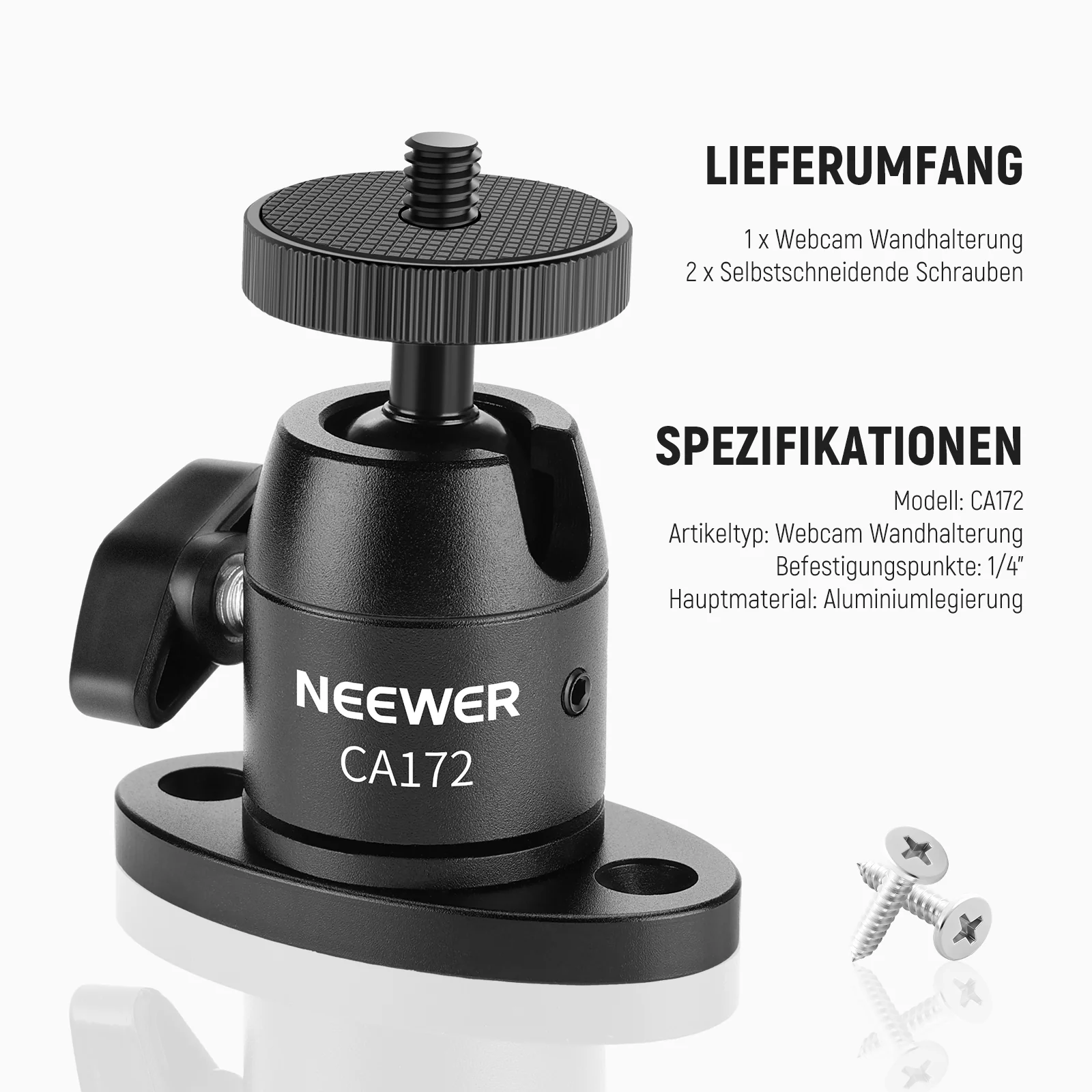 NEEWER CA172 Webcam-Wandhalterung mit Kugelkopf - Image 7