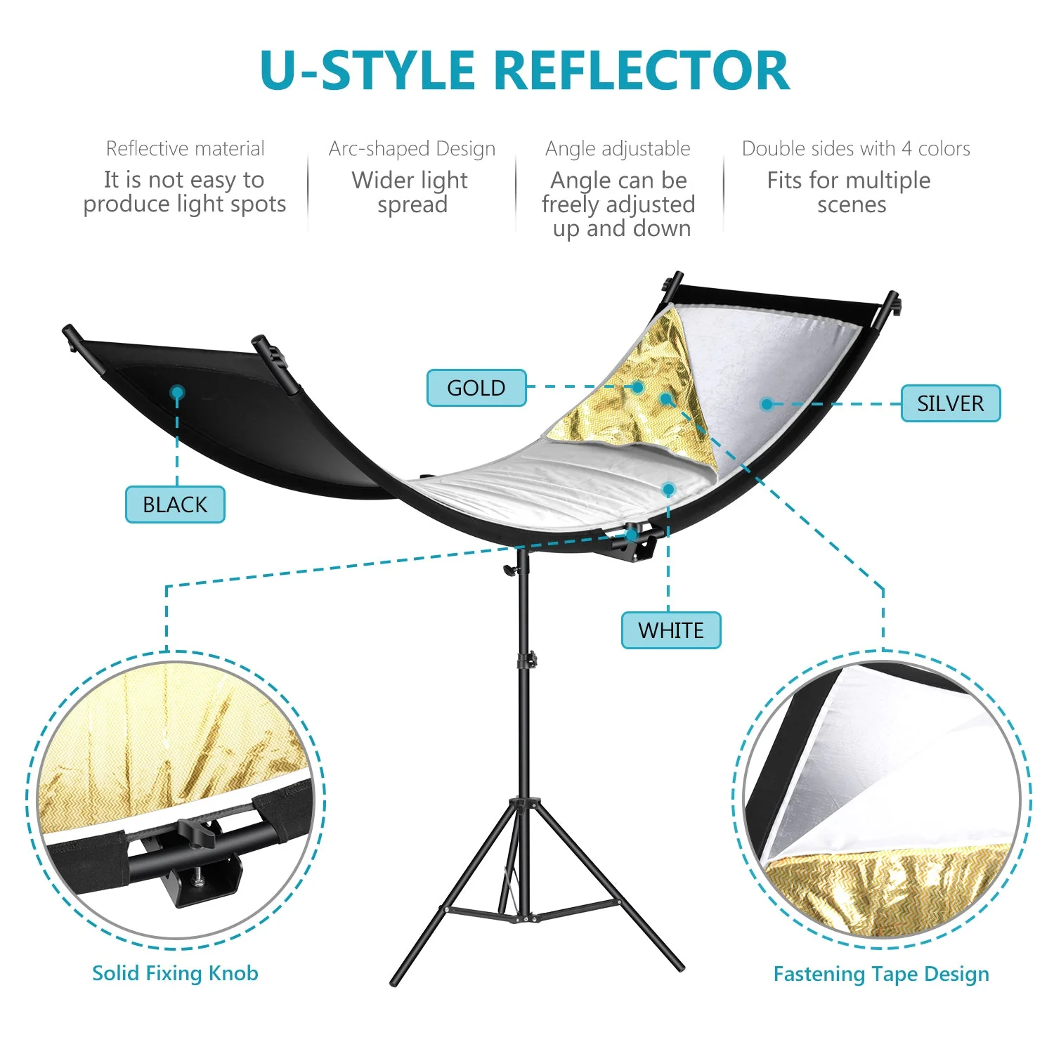 NEEWER 167 x 61 cm Clamshell gebogener Lichtreflektor Diffusor mit Tragetasche - Image 2