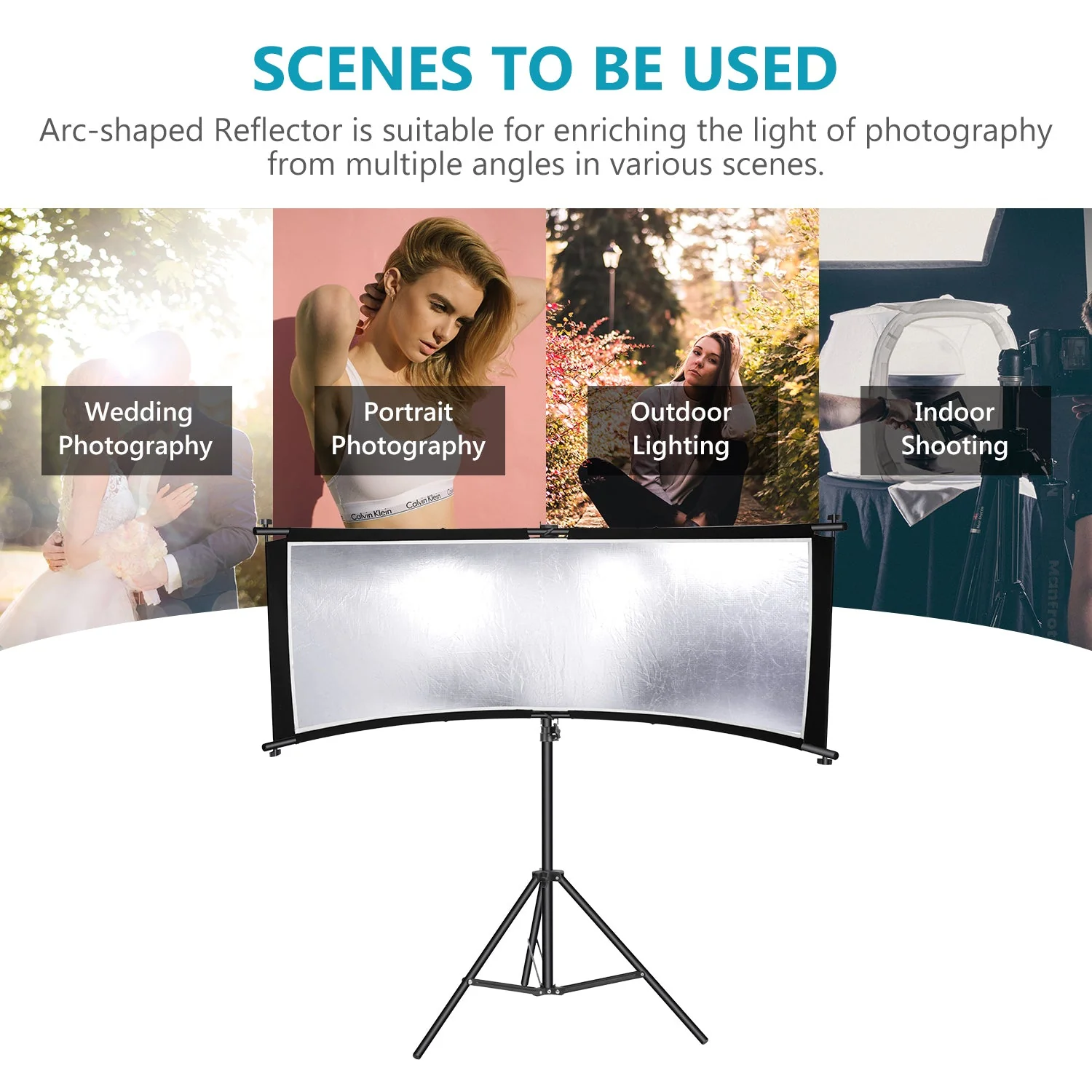 NEEWER 167 x 61 cm Clamshell gebogener Lichtreflektor Diffusor mit Tragetasche - Image 8