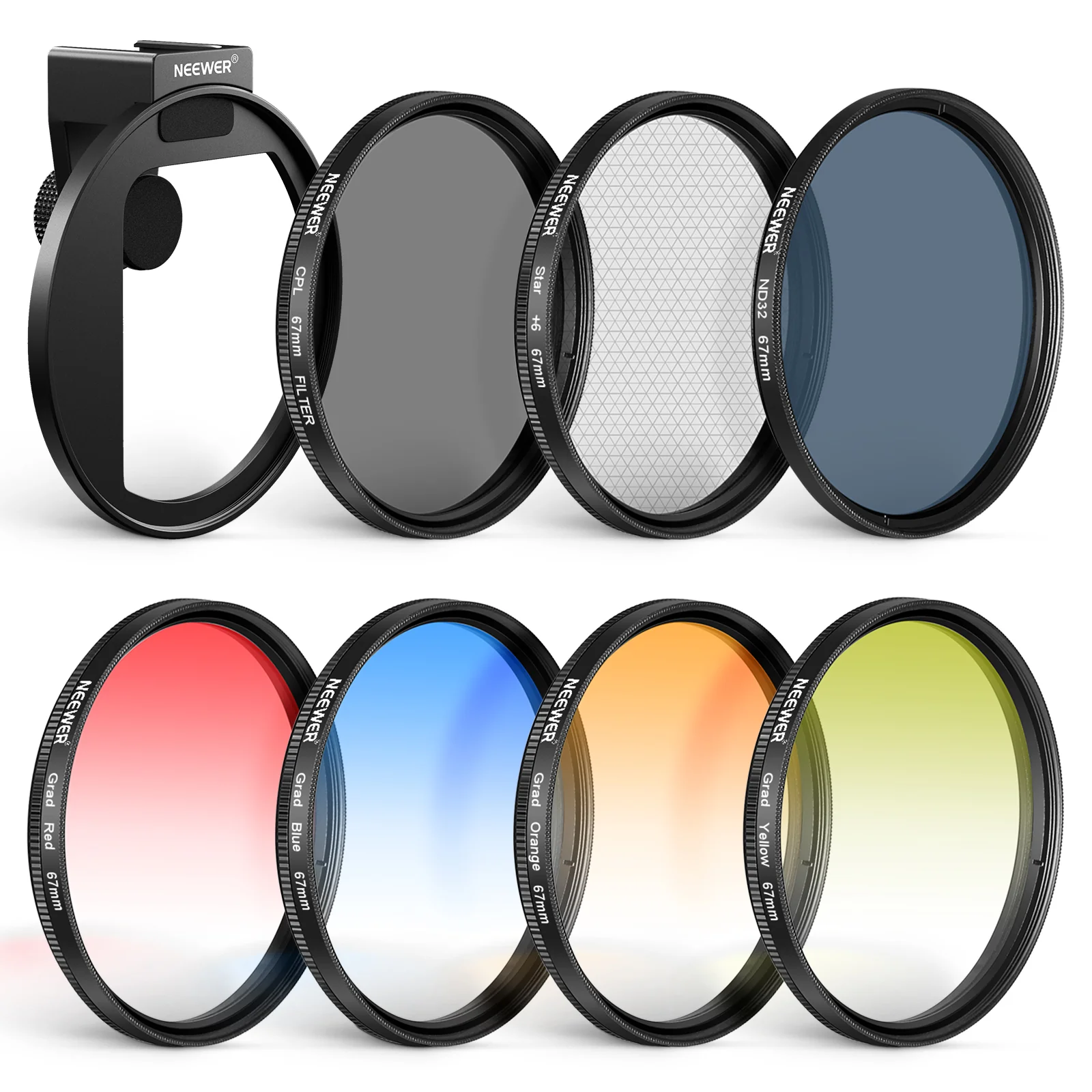 NEEWER Clip on 67mm Handy ND Filter Set