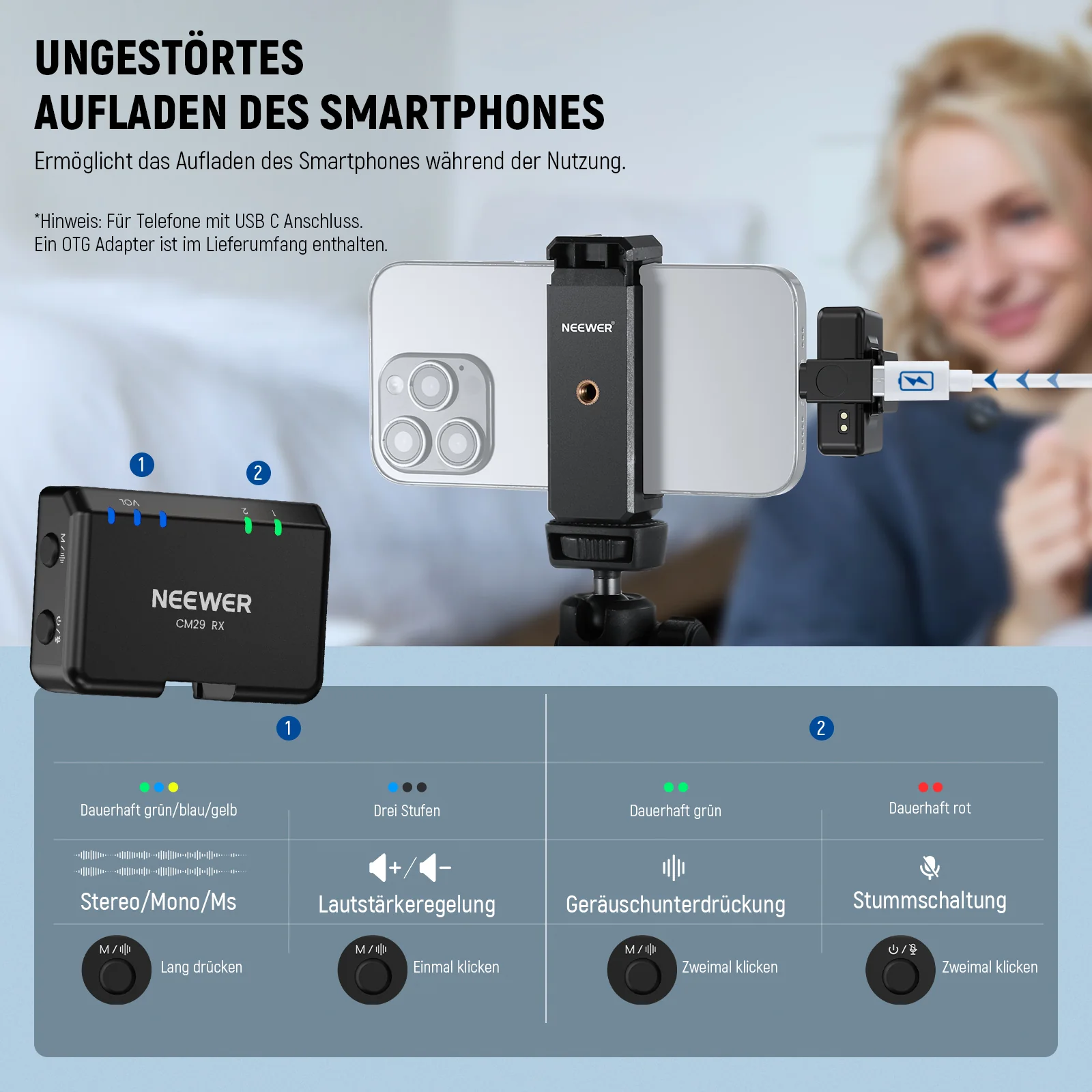 NEEWER CM29 Mini Drahtloses Mikrofon - Image 6