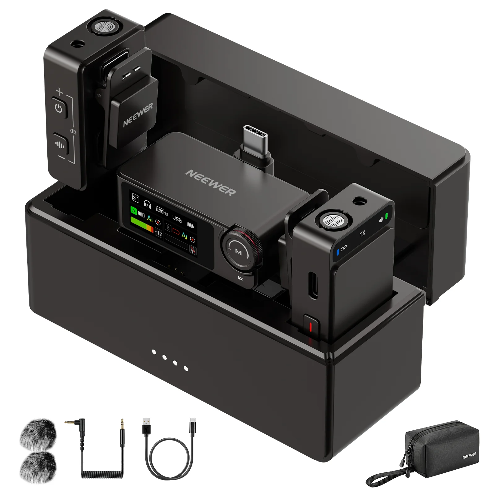 NEEWER CM36 PRO Drahtloses Mikrofon mit AI Geräuschunterdrückung