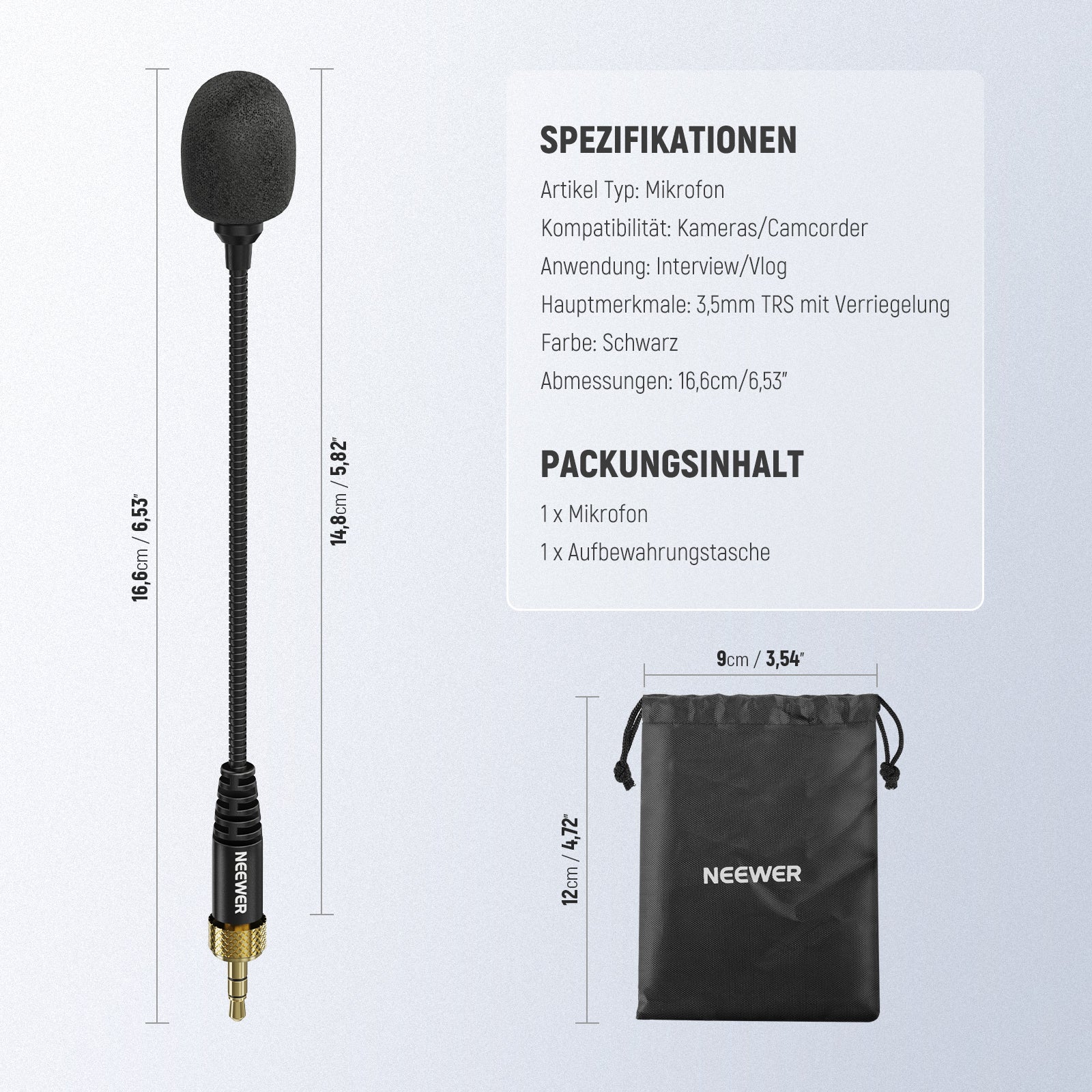 NEEWER CM7 3,5 mm TRS omnidirektionales Kondensatormikrofon - Image 17