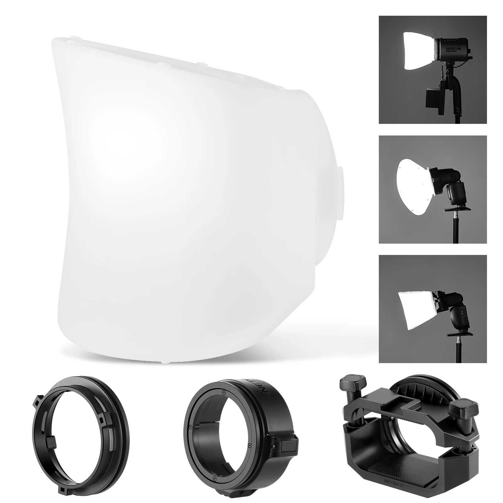 NEEWER CRS7 Softbox Diffusion Dome mit 3 Adapterringen