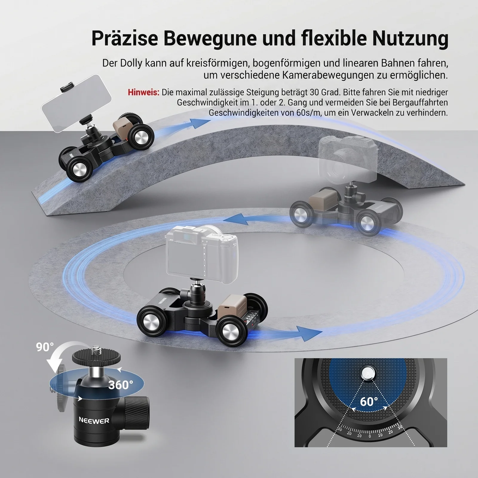 NEEWER DL400 Motorisierter Kamera Slider Dolly Set - Image 5