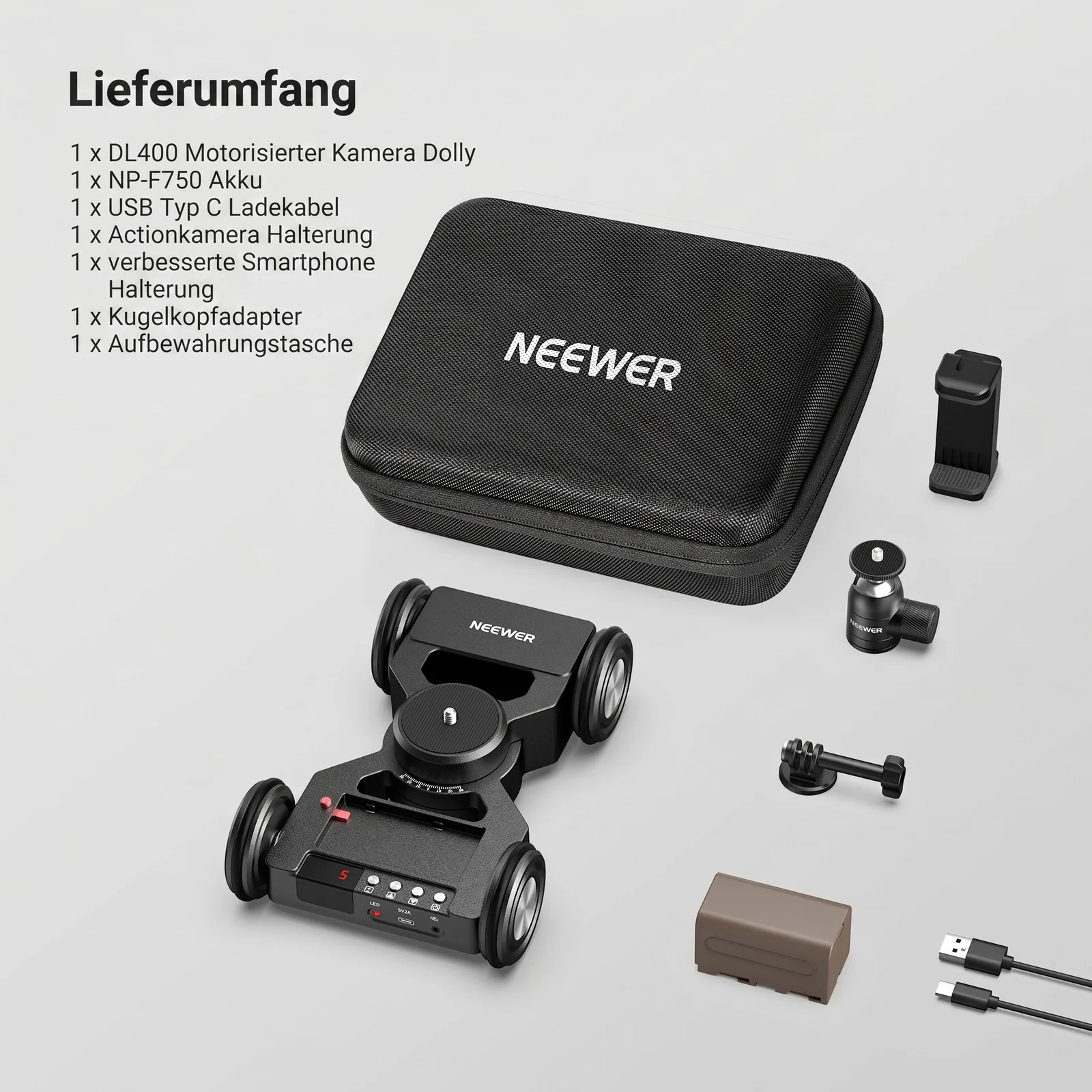 NEEWER DL400 Motorisierter Kamera Slider Dolly Set - Image 8