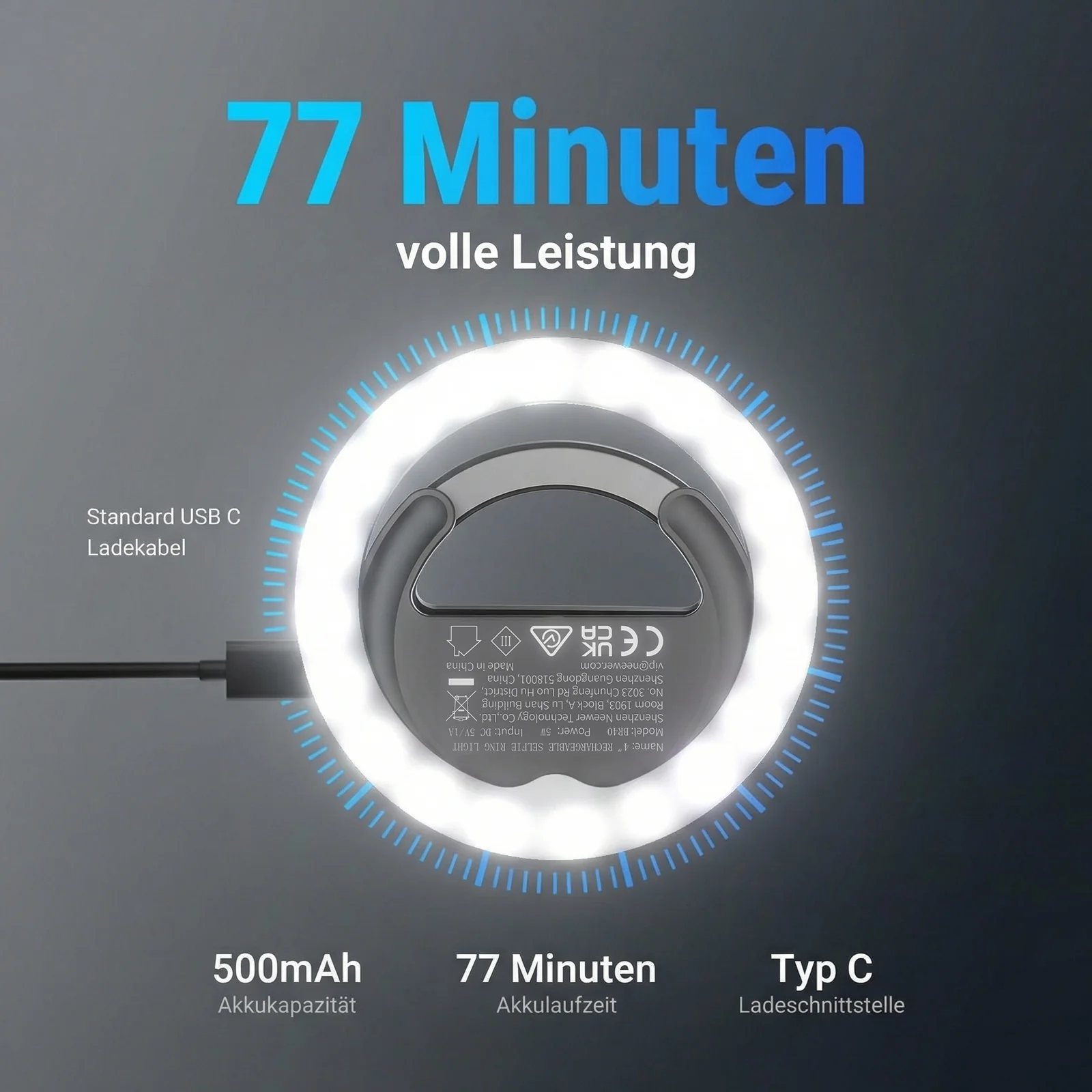 NEEWER ENTRY LEVEL VERSION BR40 4" Handy Selfie Ringlicht - Image 5