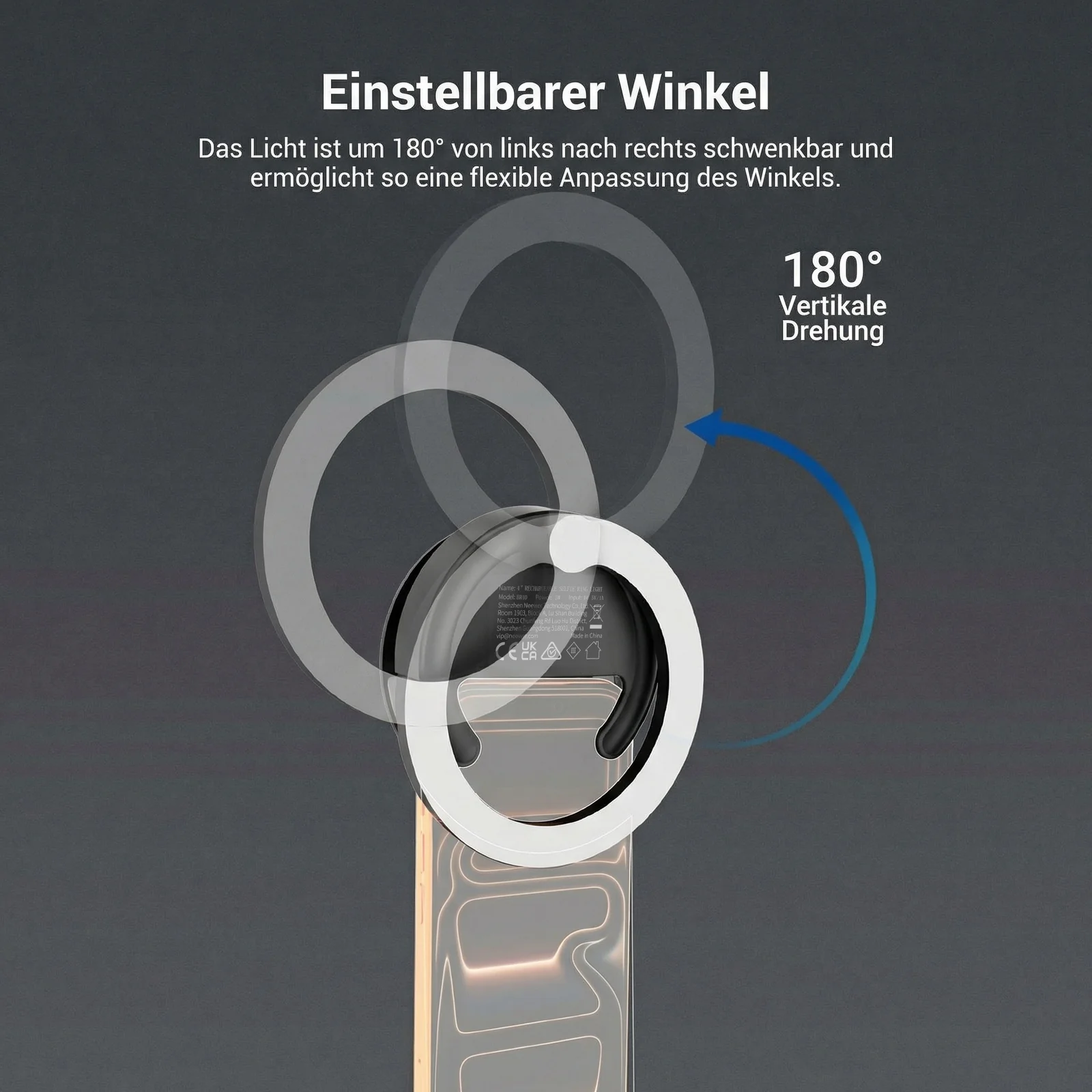 NEEWER ENTRY LEVEL VERSION BR40 4" Handy Selfie Ringlicht - Image 6