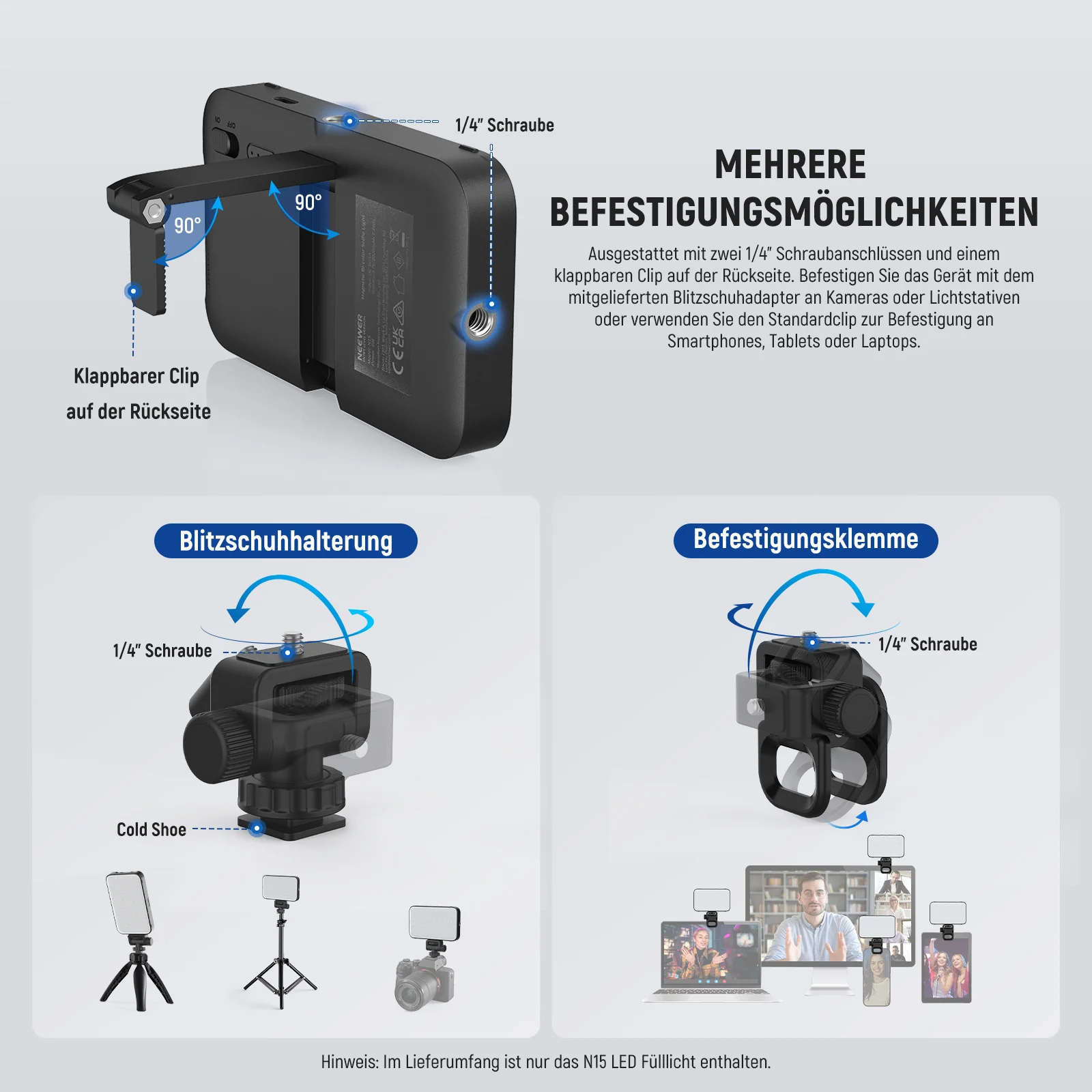 NEEWER ENTRY LEVEL VERSION N15 Magnetisches Selfie Licht - Image 5
